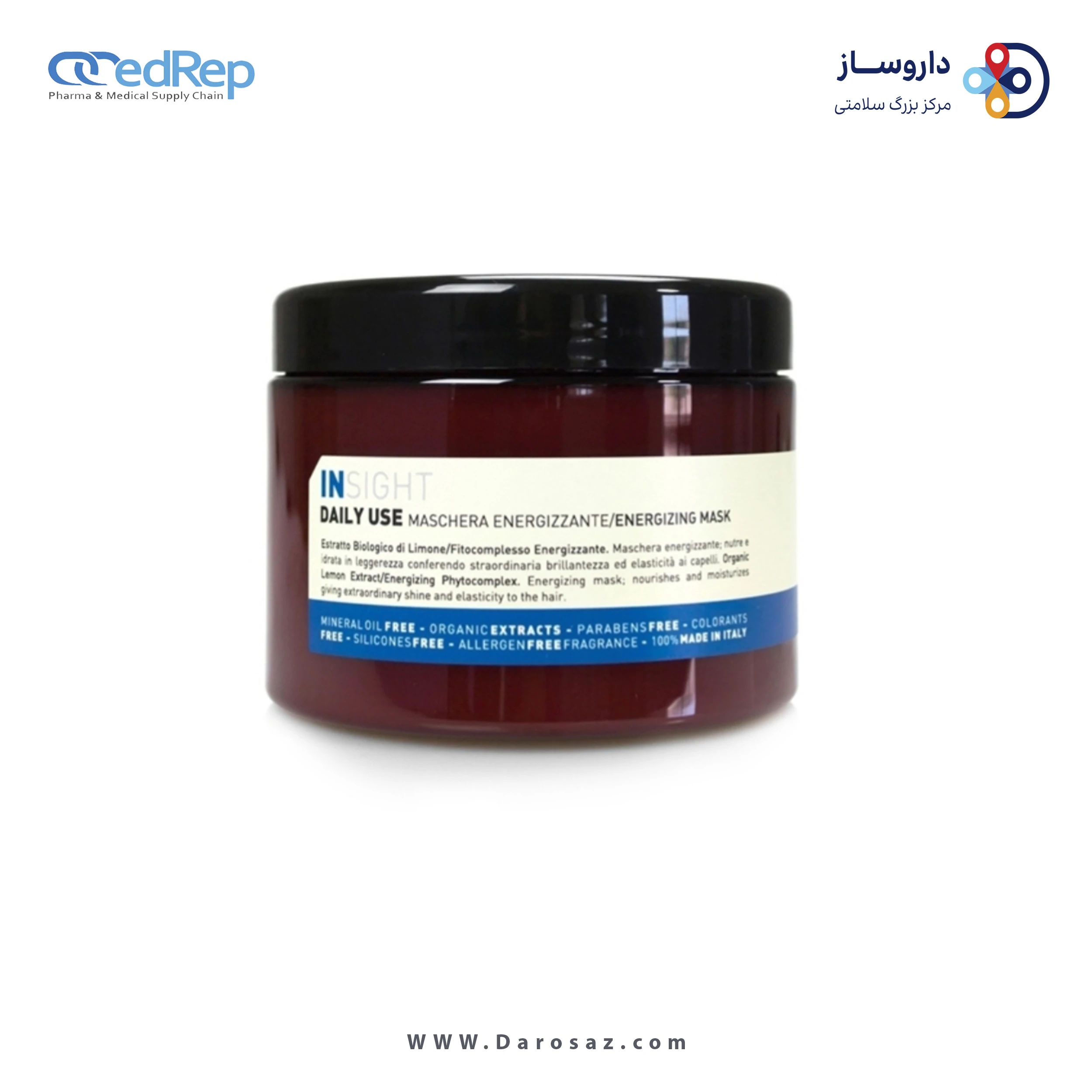 فراورده های حالت دهنده ،نرم کننده وتثبیت کننده آرایش مو (کرمها ، لوسیونها وروغنها) INSIGHT Daily Use Energizing Mask 500ml