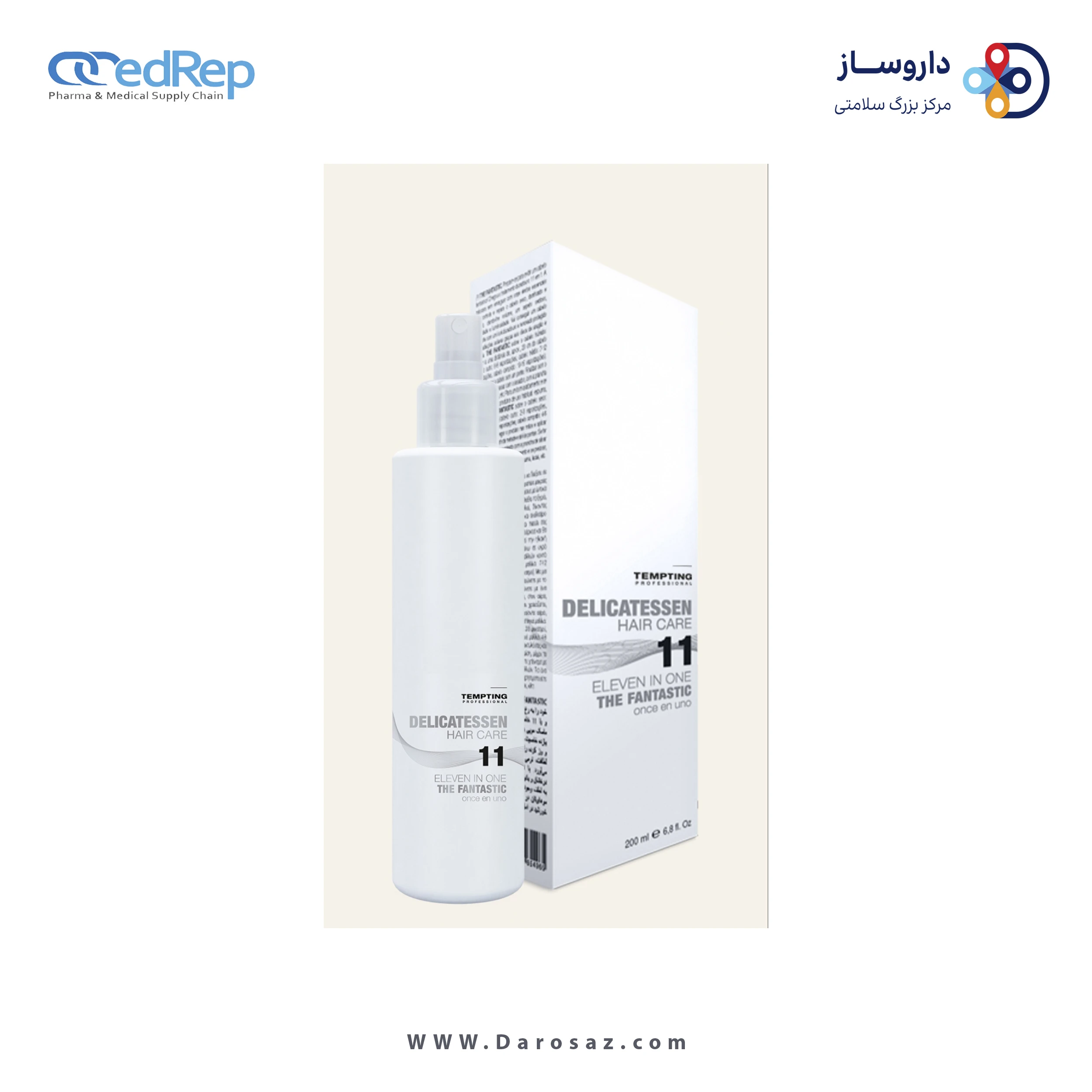 فراورده های حالت دهنده ،نرم کننده وتثبیت کننده آرایش مو (کرمها ، لوسیونها وروغنها) TEMPTING PROFESSIONAL COLOR SYSTEM Delicatessen Hair Care 11 In One The Fantastic