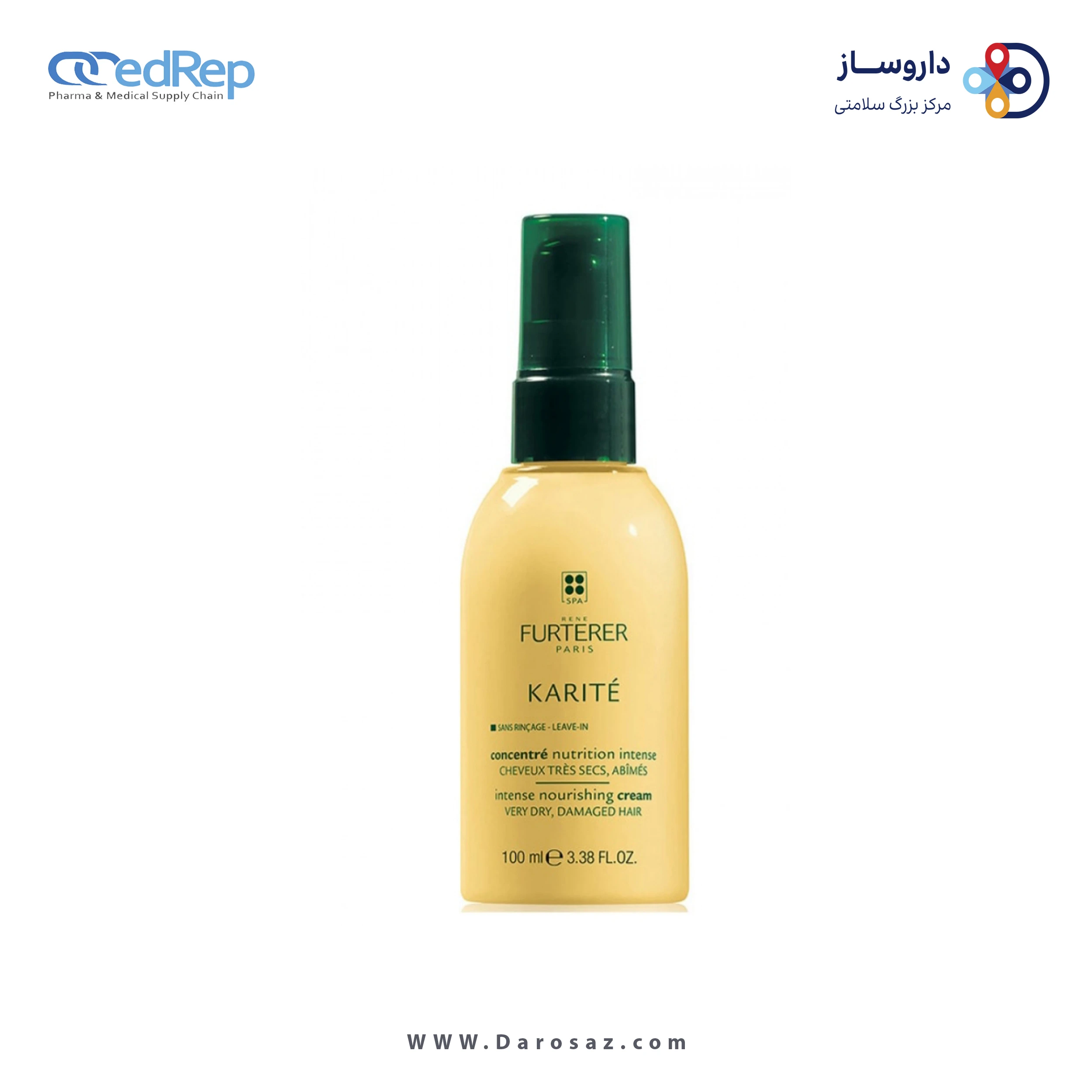 فراورده های حالت دهنده ،نرم کننده وتثبیت کننده آرایش مو (کرمها ، لوسیونها وروغنها) RENE FURTERER KARITE LEAVE IN NOURISHING CREAM