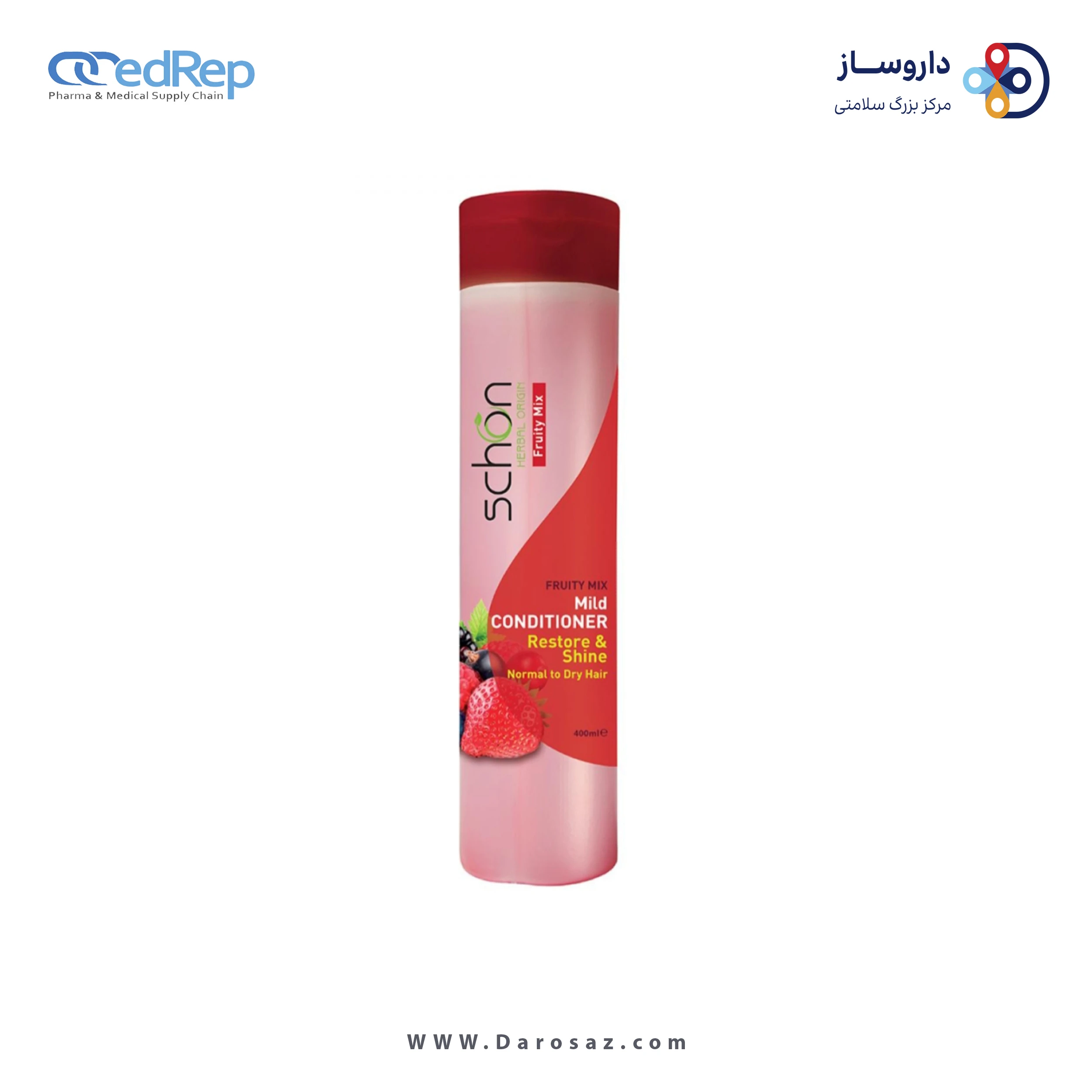 فراورده های حالت دهنده ،نرم کننده وتثبیت کننده آرایش مو (کرمها ، لوسیونها وروغنها) SCHON conditioner ( fruity mix ) 150ml tube