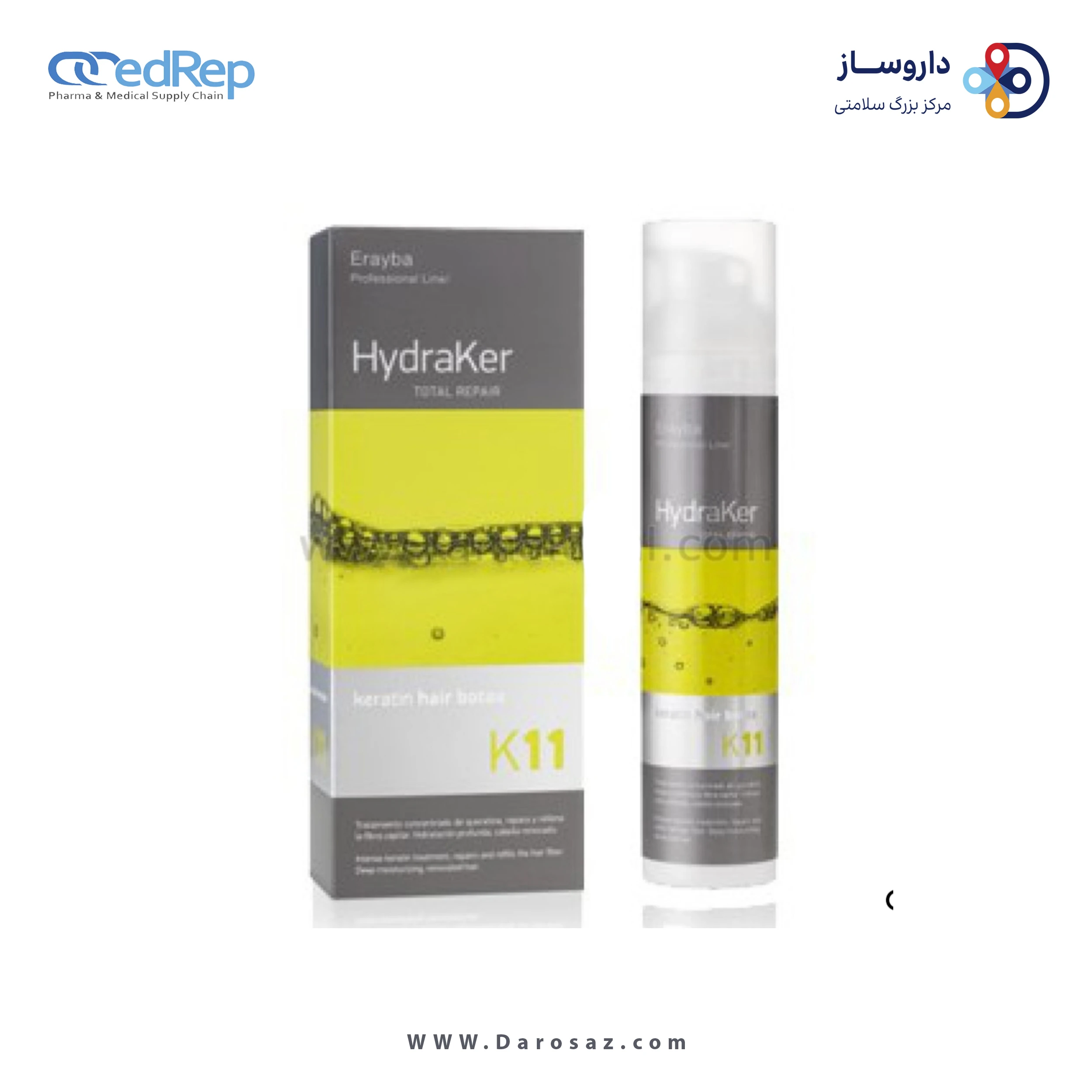 فراورده های حالت دهنده ،نرم کننده وتثبیت کننده آرایش مو (کرمها ، لوسیونها وروغنها) ERAYBA HydraKer Keratin Hair Botox