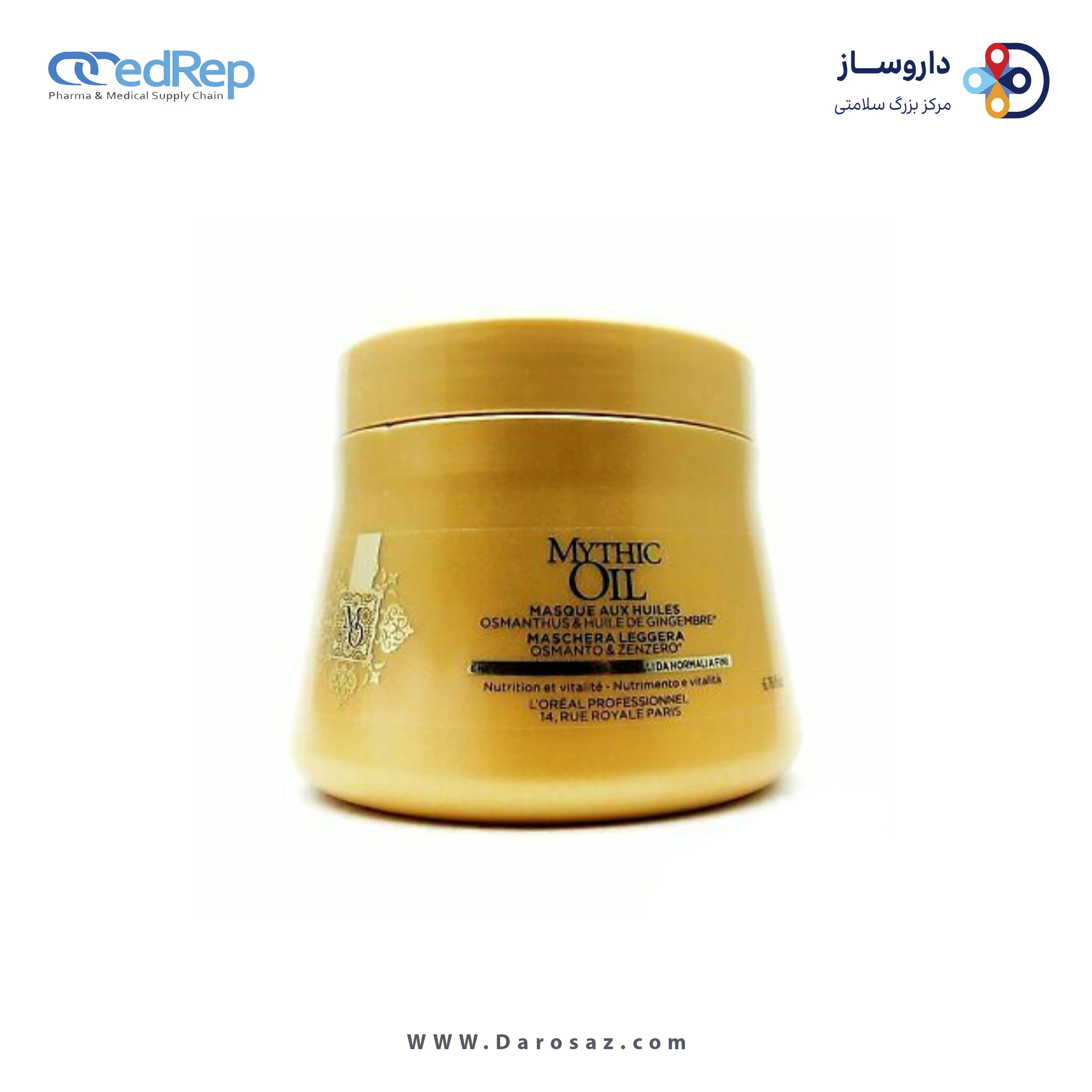 فراورده های حالت دهنده ،نرم کننده وتثبیت کننده آرایش مو (کرمها ، لوسیونها وروغنها) L'OREAL PROFESSIONNEL Mythic Oil Nourishing Masque For All Hair 200
