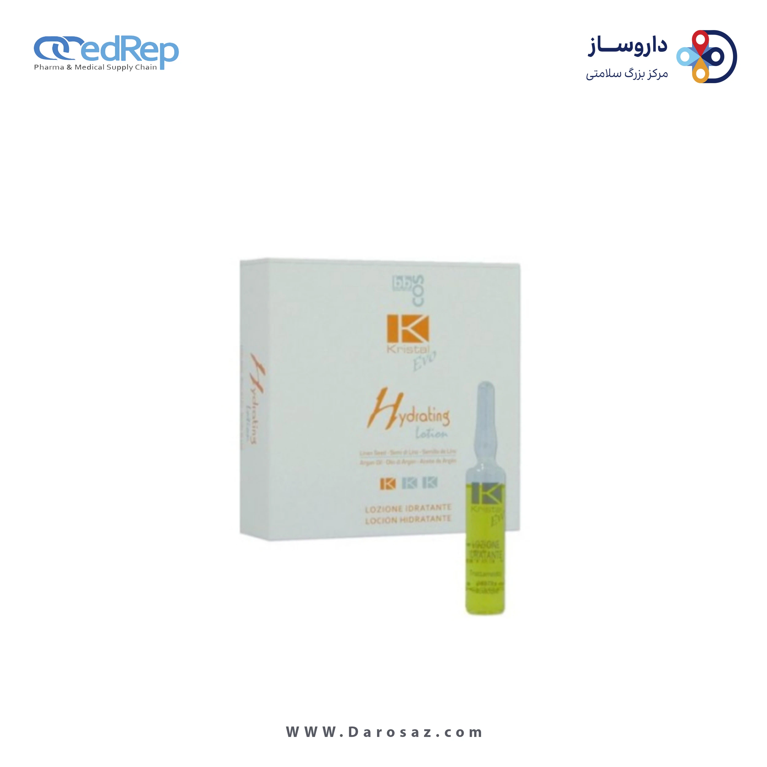 فراورده های حالت دهنده ،نرم کننده وتثبیت کننده آرایش مو (کرمها ، لوسیونها وروغنها) BBCOS KRISTAL EVO HYDRATING HAIR LOTION 12 vls x 10ml