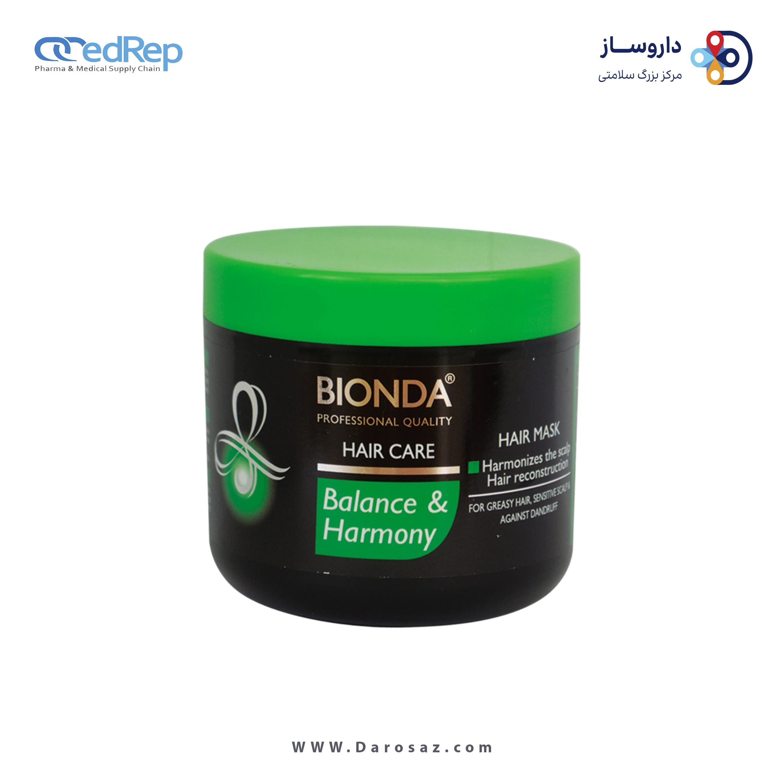 فراورده های حالت دهنده ،نرم کننده وتثبیت کننده آرایش مو (کرمها ، لوسیونها وروغنها) BIONDA HAIR MASK HAIR CARE BALANCE & HARMONY