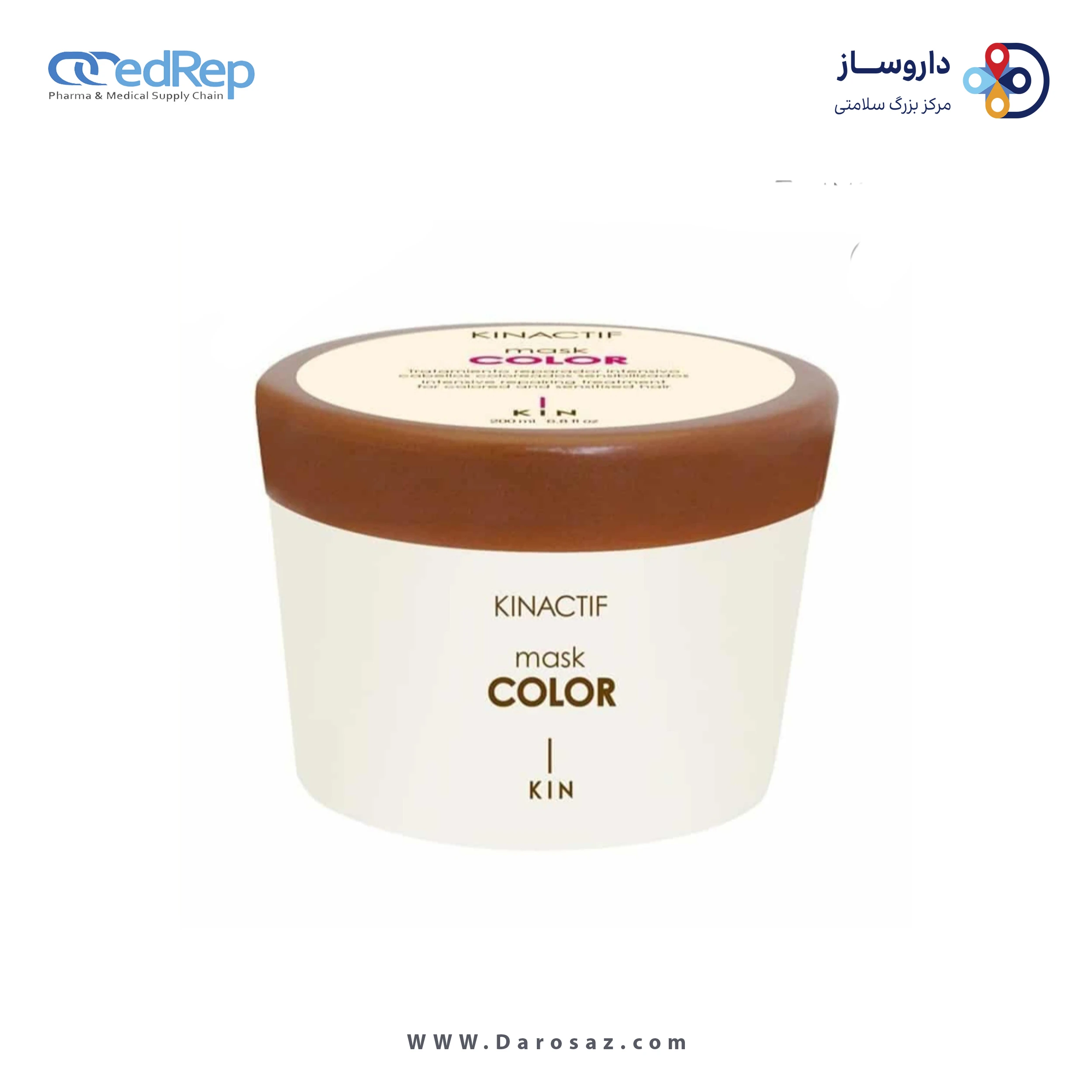 فراورده های حالت دهنده ،نرم کننده وتثبیت کننده آرایش مو (کرمها ، لوسیونها وروغنها) KIN KINACTIF MASK COLOR 200 ML