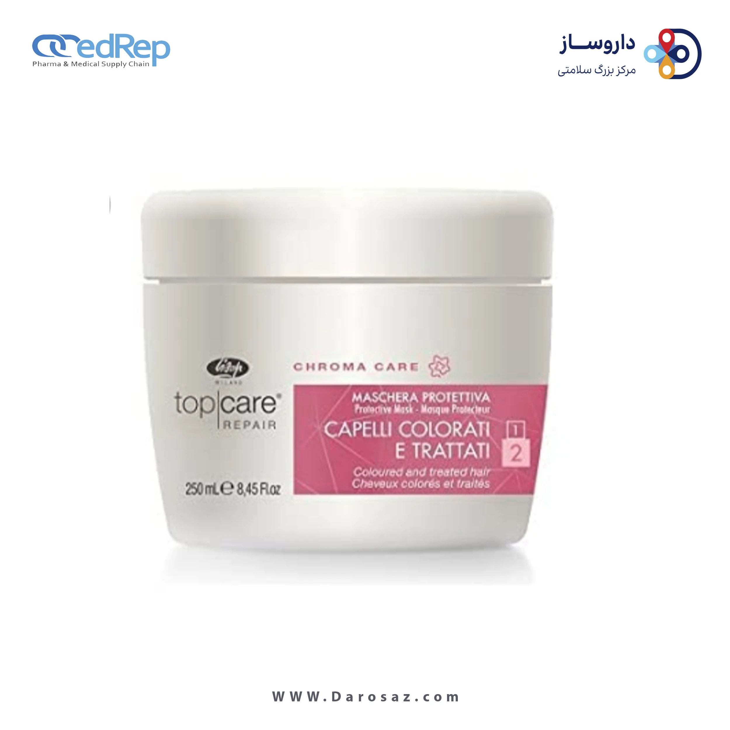 فراورده های حالت دهنده ،نرم کننده وتثبیت کننده آرایش مو (کرمها ، لوسیونها وروغنها) LISAP Top care repair chroma care protective mask 250 ml