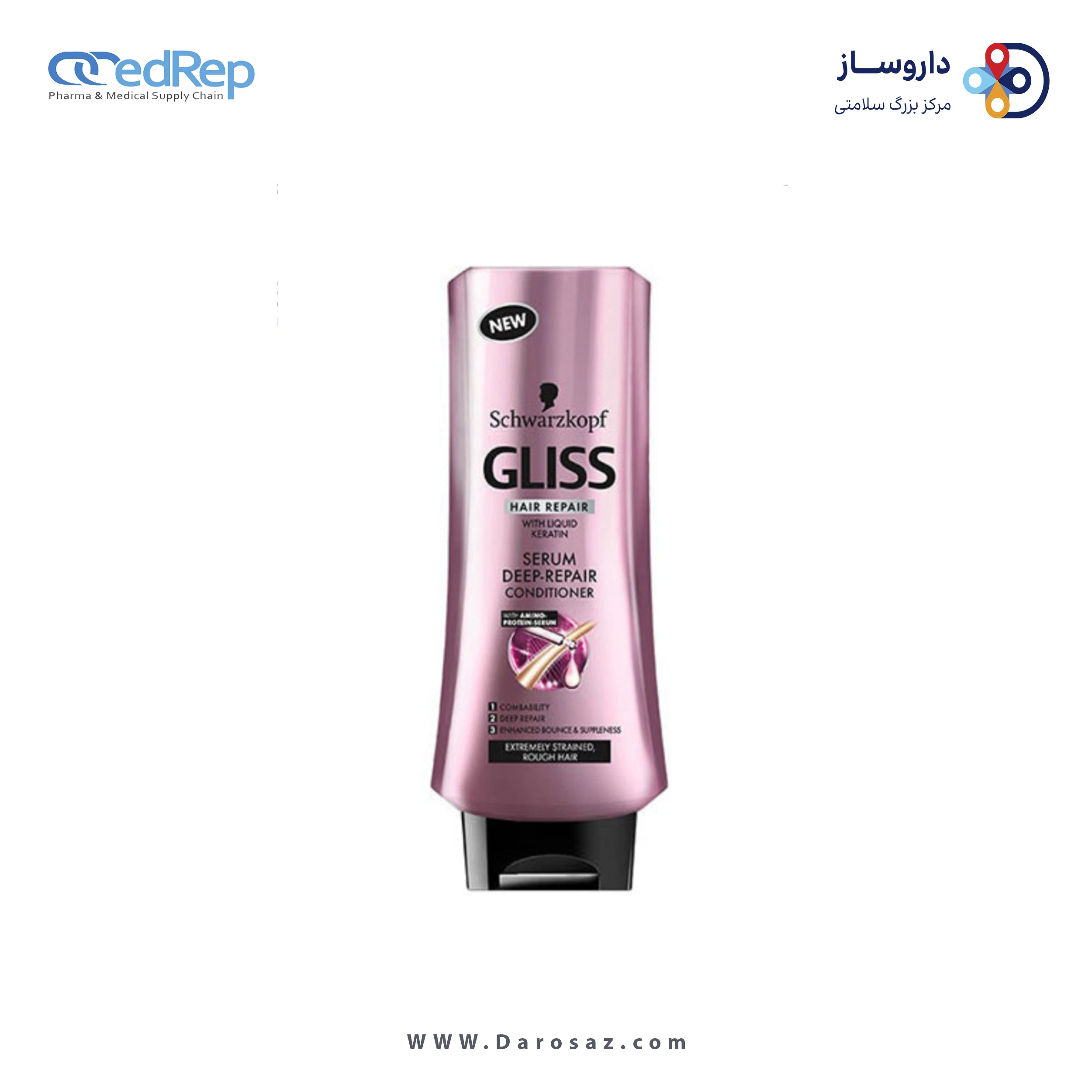 فراورده های حالت دهنده ،نرم کننده وتثبیت کننده آرایش مو (کرمها ، لوسیونها وروغنها) GLISS Conditioner serum Deep Repair packaging 02