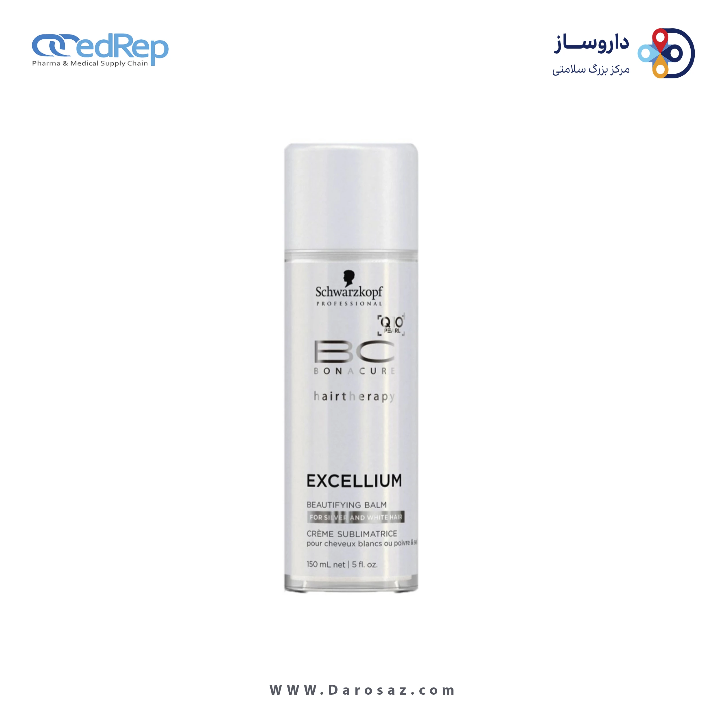 فراورده های حالت دهنده ،نرم کننده وتثبیت کننده آرایش مو (کرمها ، لوسیونها وروغنها) BC BONACURE HAIRTHERAPY EXCELLIUM BEAUTIFYING BALM FOR SILVER AND WHITE HAIR