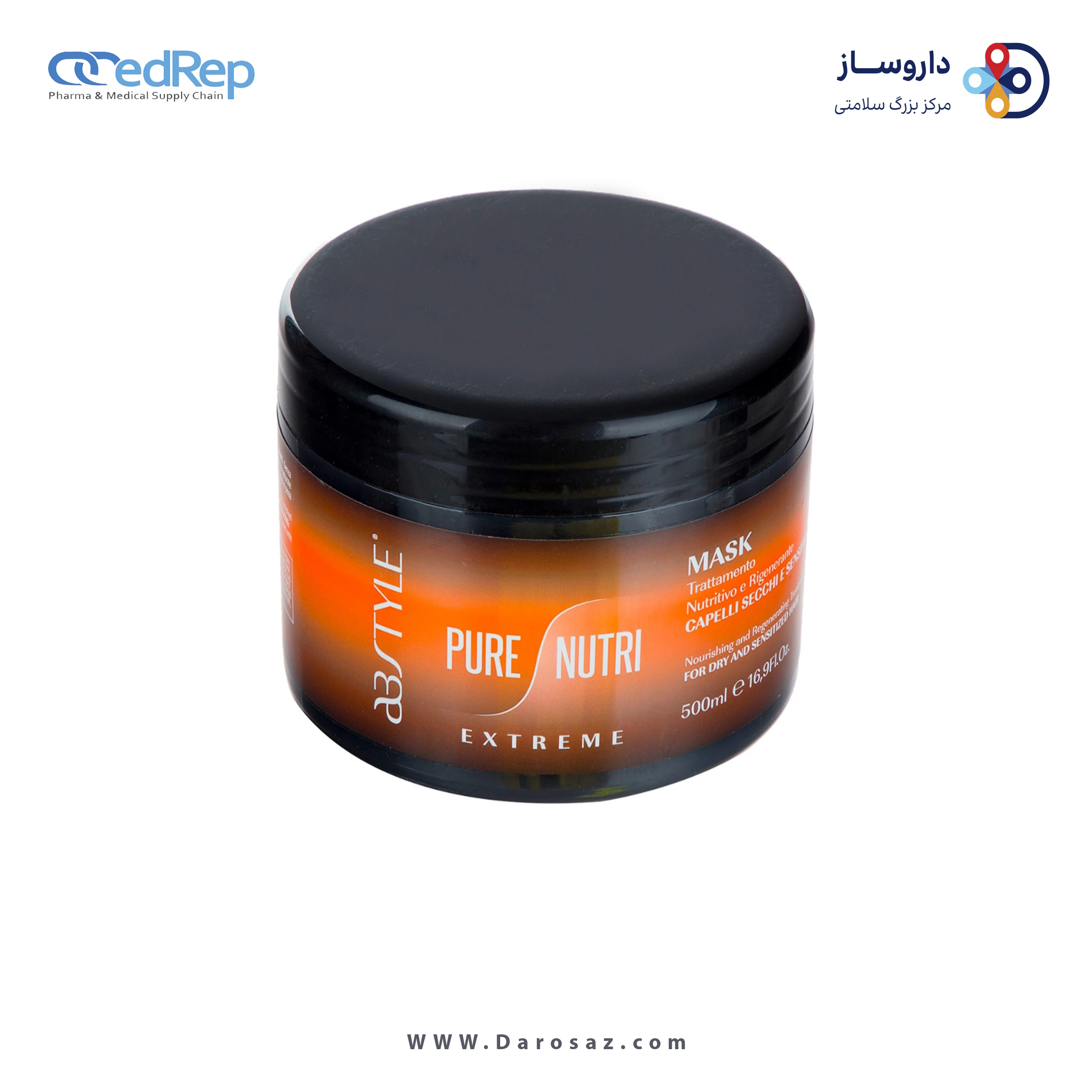 فراورده های حالت دهنده ،نرم کننده وتثبیت کننده آرایش مو (کرمها ، لوسیونها وروغنها) ABSTYLE Pure color mask protective & regenerating treatment