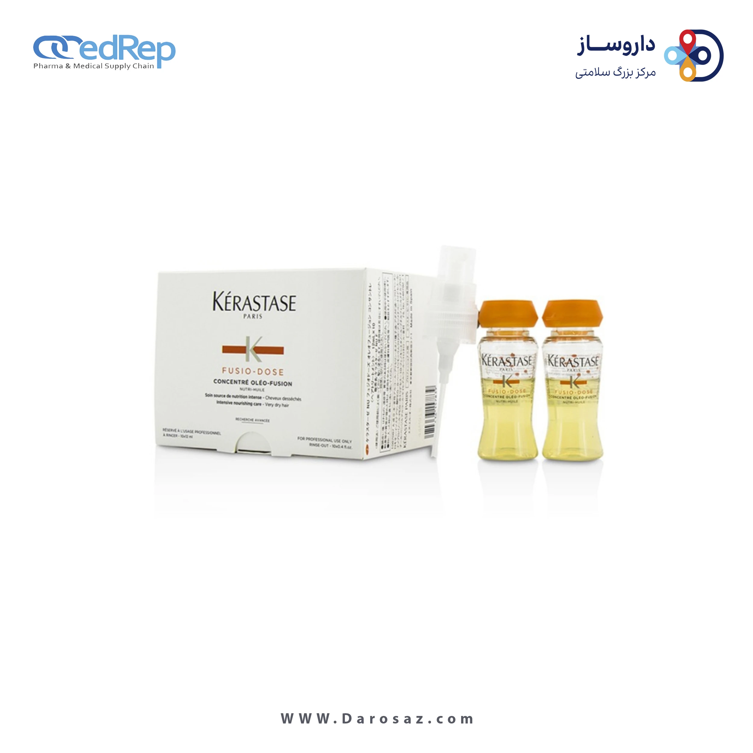 فراورده های حالت دهنده ،نرم کننده وتثبیت کننده آرایش مو (کرمها ، لوسیونها وروغنها) L'OREAL PROFESSIONNEL FOSIO DOSE CONCENTRE OLEO FUSION INTENSIVE NOURISHING CARE SOIN SOURCE DE NUTRITION INTENSE