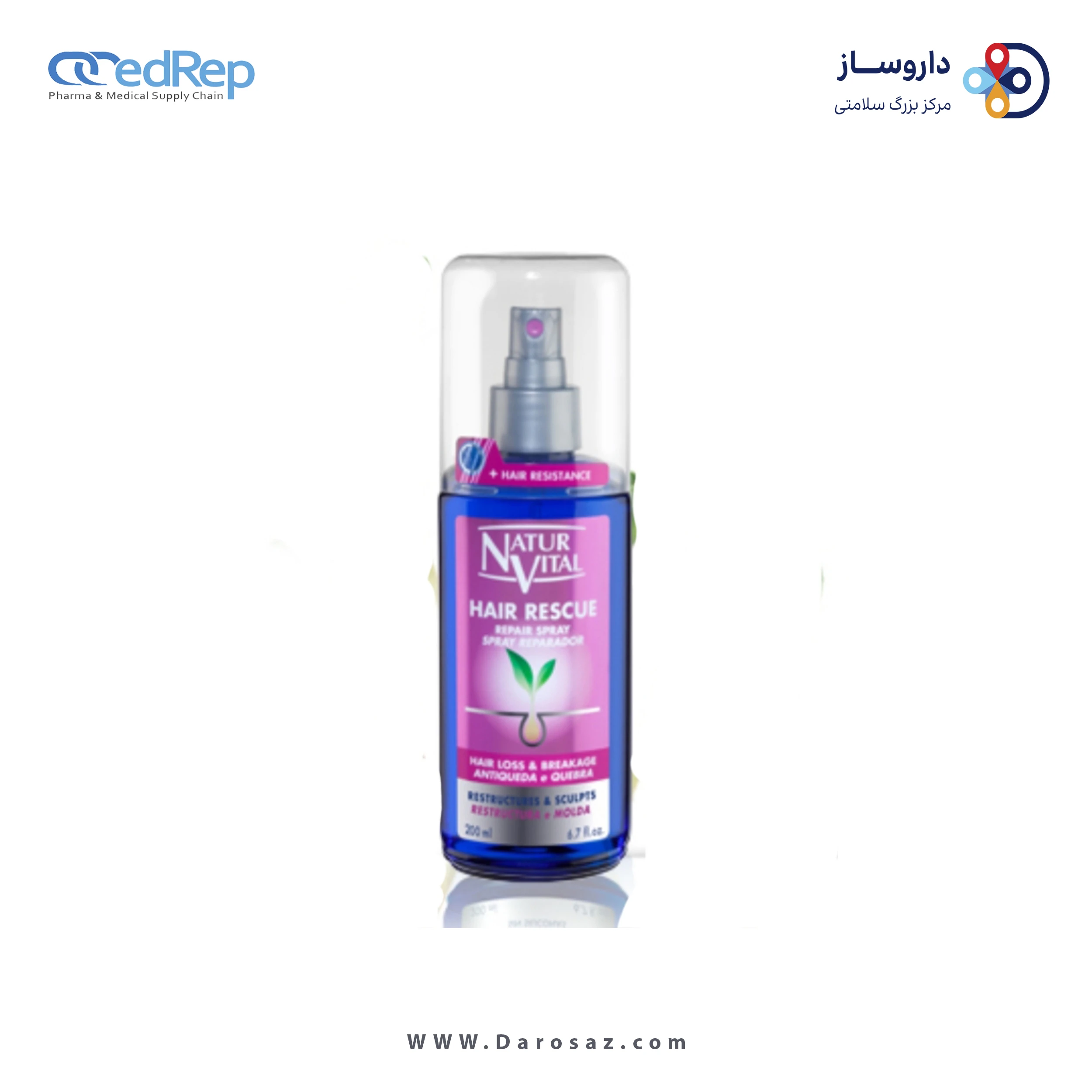 فراورده های حالت دهنده ،نرم کننده وتثبیت کننده آرایش مو (کرمها ، لوسیونها وروغنها) NATURVITAL Hair Loss Conditioner Leave –In Anti Breakage