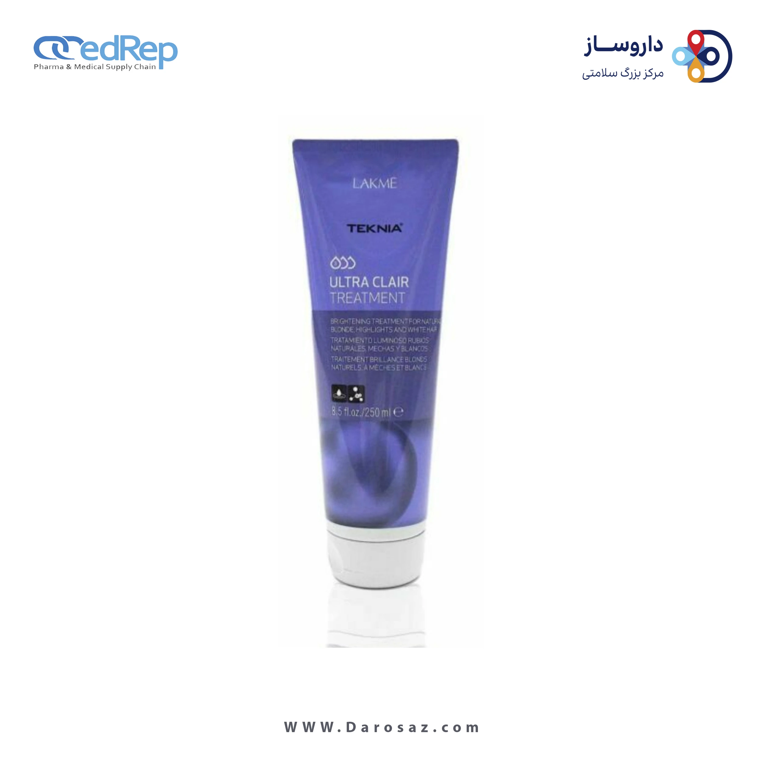 فراورده های حالت دهنده ،نرم کننده وتثبیت کننده آرایش مو (کرمها ، لوسیونها وروغنها) LAKME N.TEKNIA ULTRA BLONDE (CLAIR) TREATMENT ماسک مو COPPER 250 ml