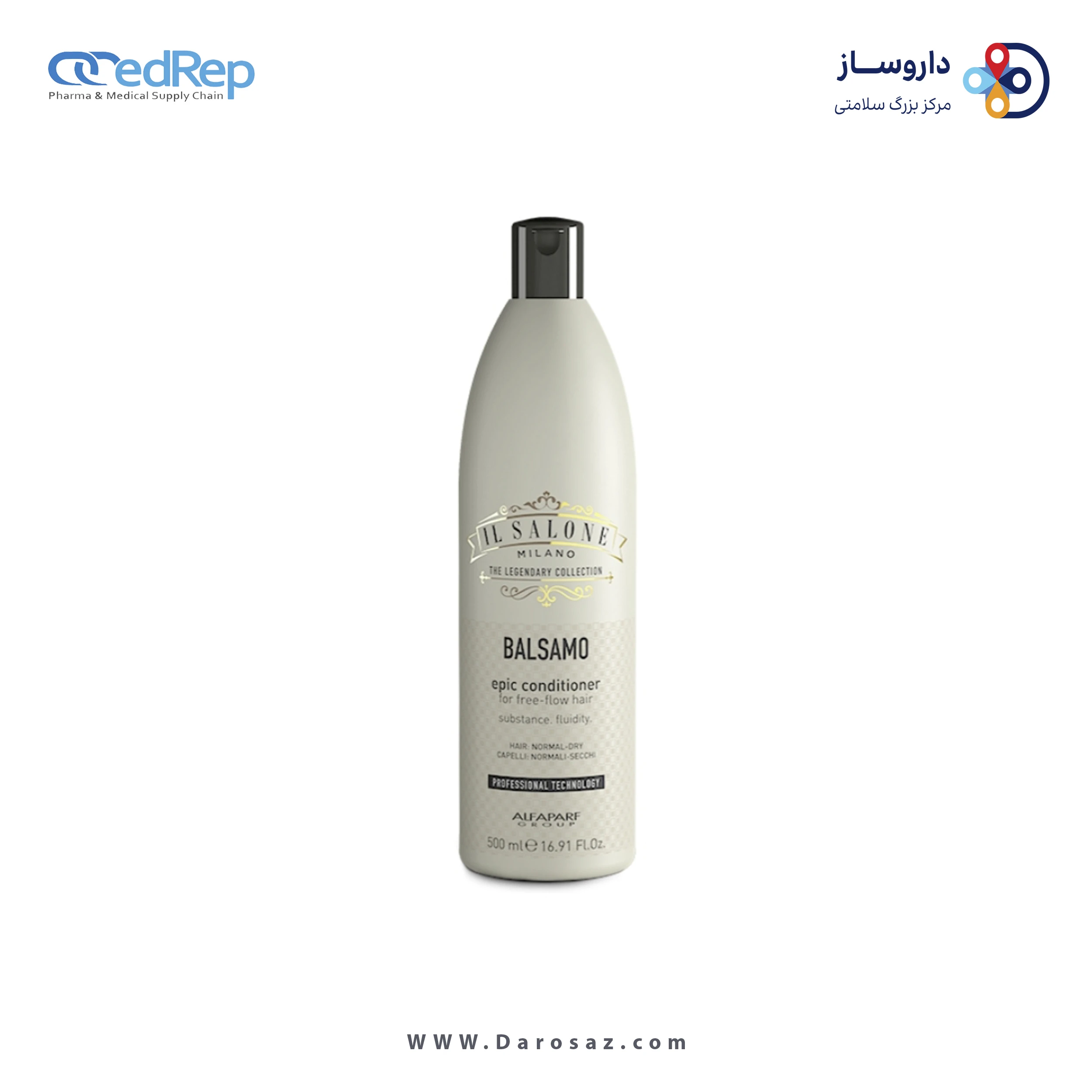 فراورده های حالت دهنده ،نرم کننده وتثبیت کننده آرایش مو (کرمها ، لوسیونها وروغنها) ALFAPARF GROUP IL SALONE MILANO BALSAMO epic conditioner for Free flow hair (Normal dry) for professional us 500ml