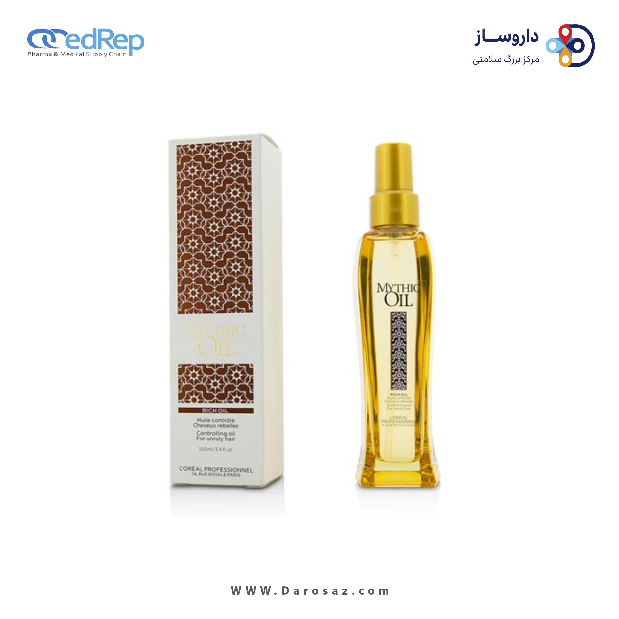 فراورده های حالت دهنده ،نرم کننده وتثبیت کننده آرایش مو (کرمها ، لوسیونها وروغنها) L'OREAL PROFESSIONNEL MYTHIC OIL RICH OIL CONTROLLING OIL FOR UNRULY HAIR