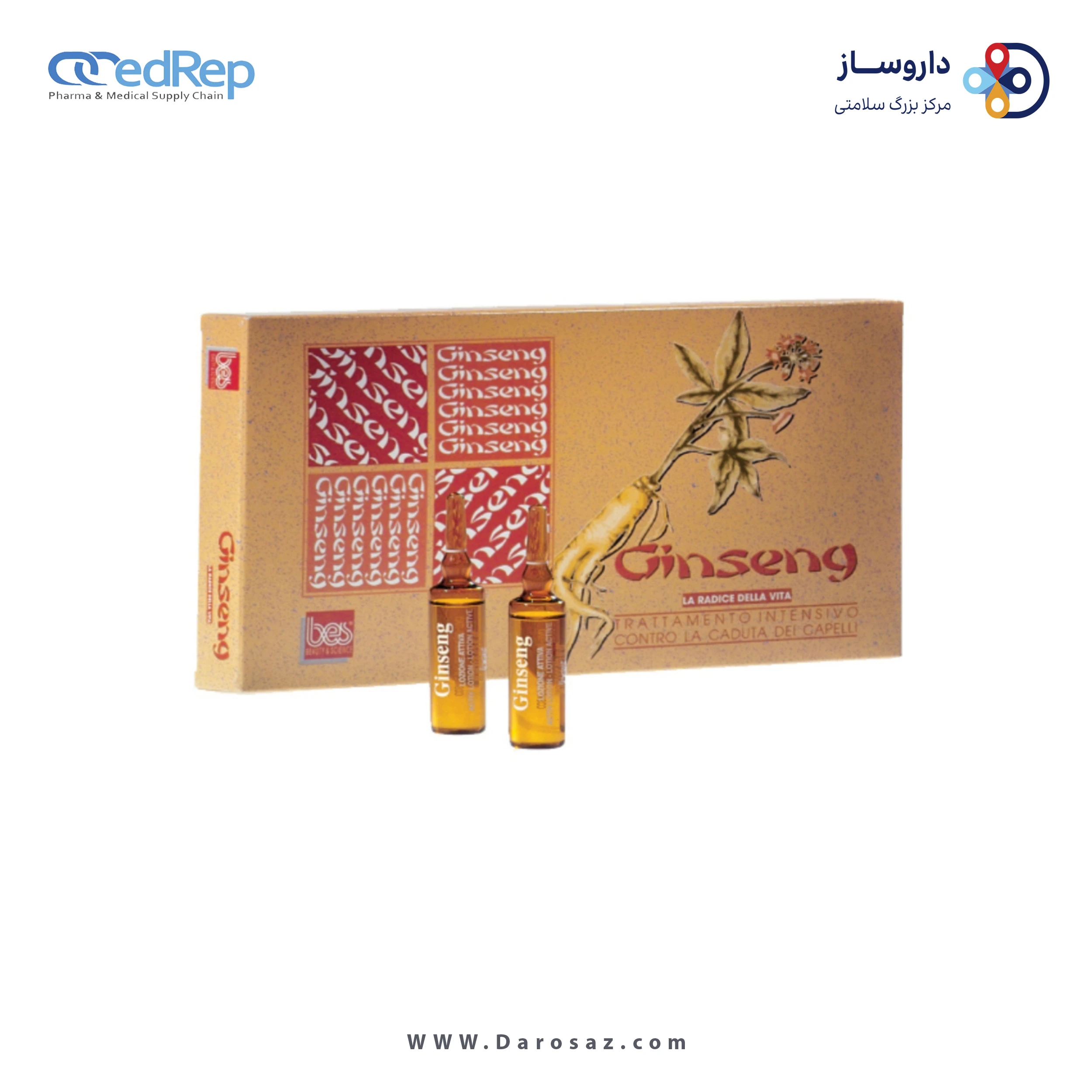 فراورده های حالت دهنده ،نرم کننده وتثبیت کننده آرایش مو (کرمها ، لوسیونها وروغنها) GINSENG Hair Lotion (Ampoules)