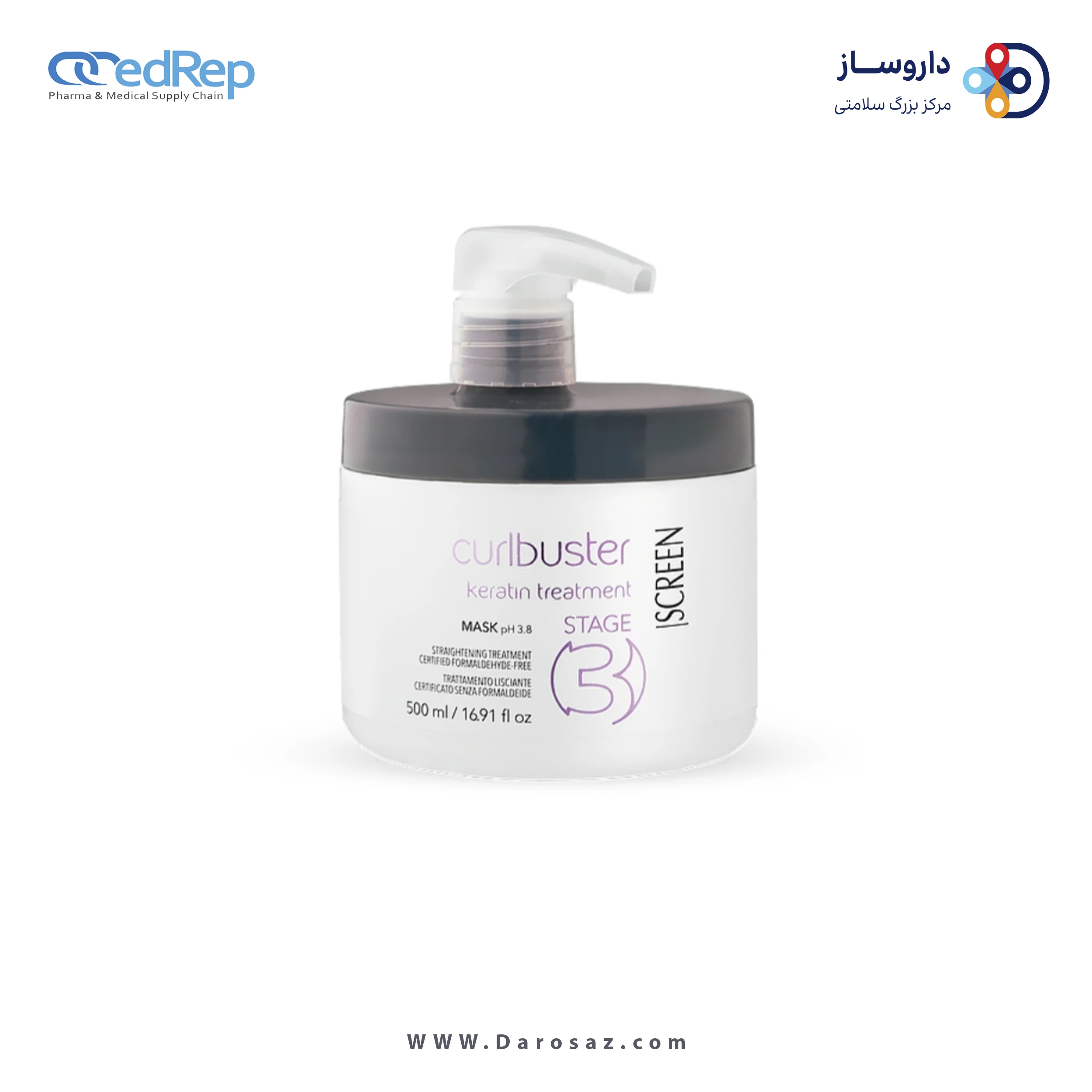 فراورده های حالت دهنده ،نرم کننده وتثبیت کننده آرایش مو (کرمها ، لوسیونها وروغنها) SCREEN Curl Buster Keratin Treatment – Stage 3 Mask