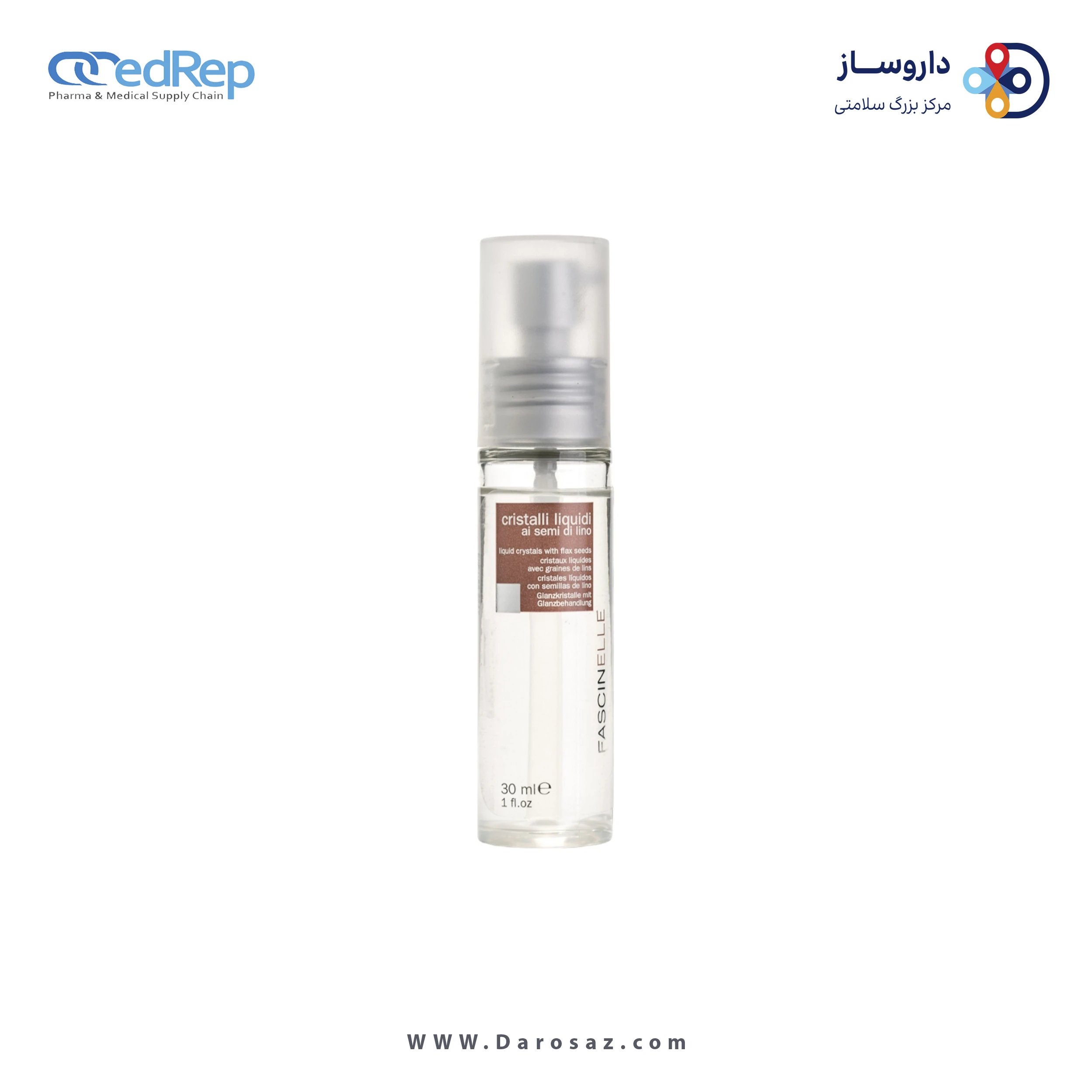 فراورده های حالت دهنده ،نرم کننده وتثبیت کننده آرایش مو (کرمها ، لوسیونها وروغنها) FASCINELLE LIQUID CRYSTAL WITH FLAX SEEDS