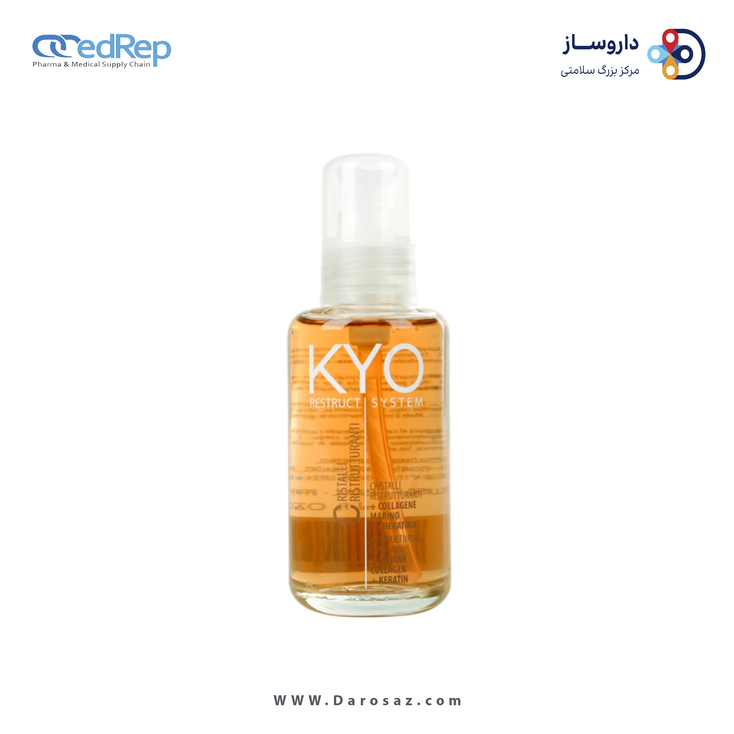 فراورده های حالت دهنده ،نرم کننده وتثبیت کننده آرایش مو (کرمها ، لوسیونها وروغنها) KYO RESTRUCTURING CRYSTAL RESTRUCTSYSTEM 100 ML