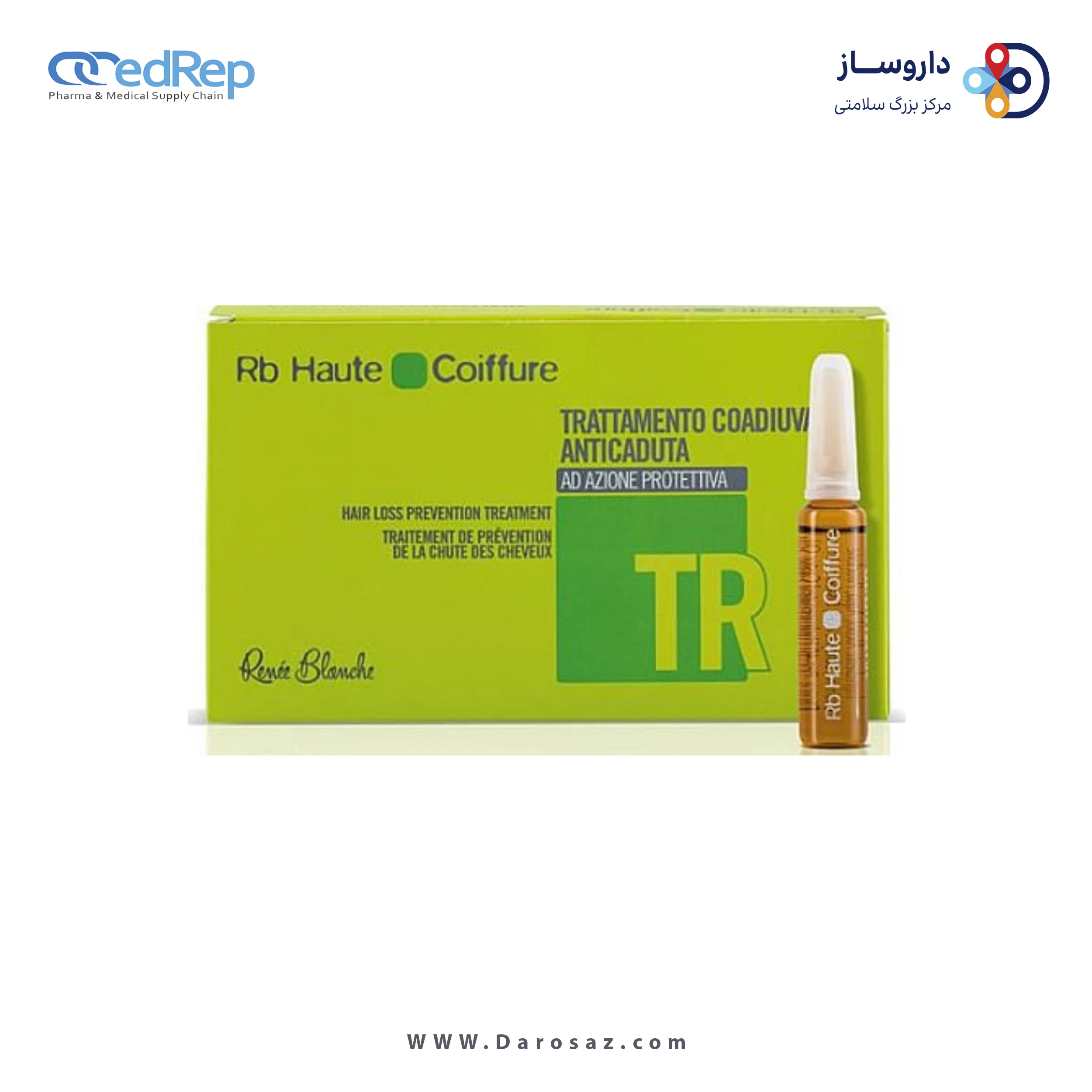 فراورده های حالت دهنده ،نرم کننده وتثبیت کننده آرایش مو (کرمها ، لوسیونها وروغنها) RENEE BLANCHE R.B HAUTE COIFFURE Coiffure hair loss prevention treatment (trattamento coadiuvante anticadute )