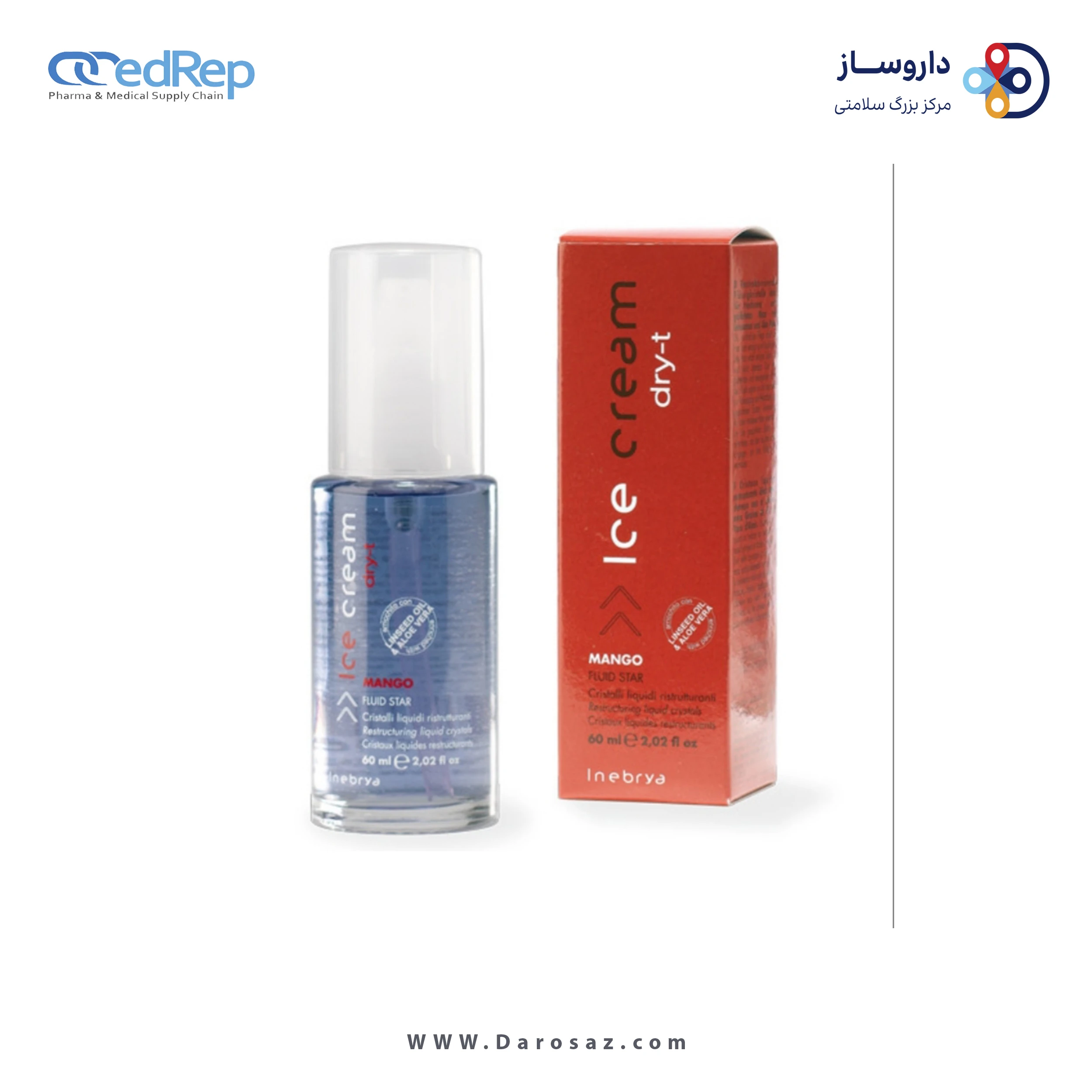 فراورده های حالت دهنده ،نرم کننده وتثبیت کننده آرایش مو (کرمها ، لوسیونها وروغنها) INEBRYA Crystal Serum Fluid Star