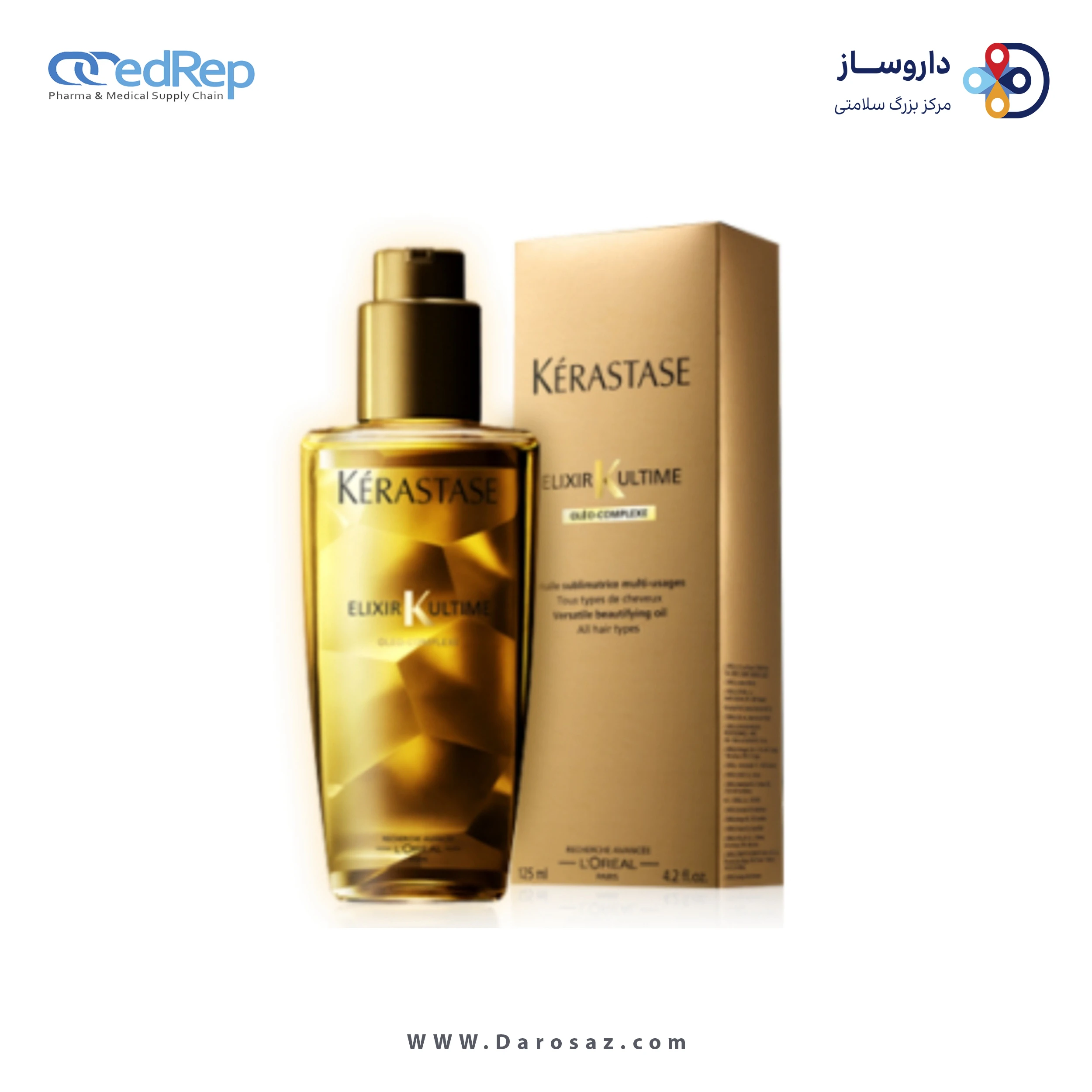 فراورده های حالت دهنده ،نرم کننده وتثبیت کننده آرایش مو (کرمها ، لوسیونها وروغنها) L'OREAL PROFESSIONNEL Kerastase Elixir Kultime Versatile Beautifying Oil / All Hair Types 100ml