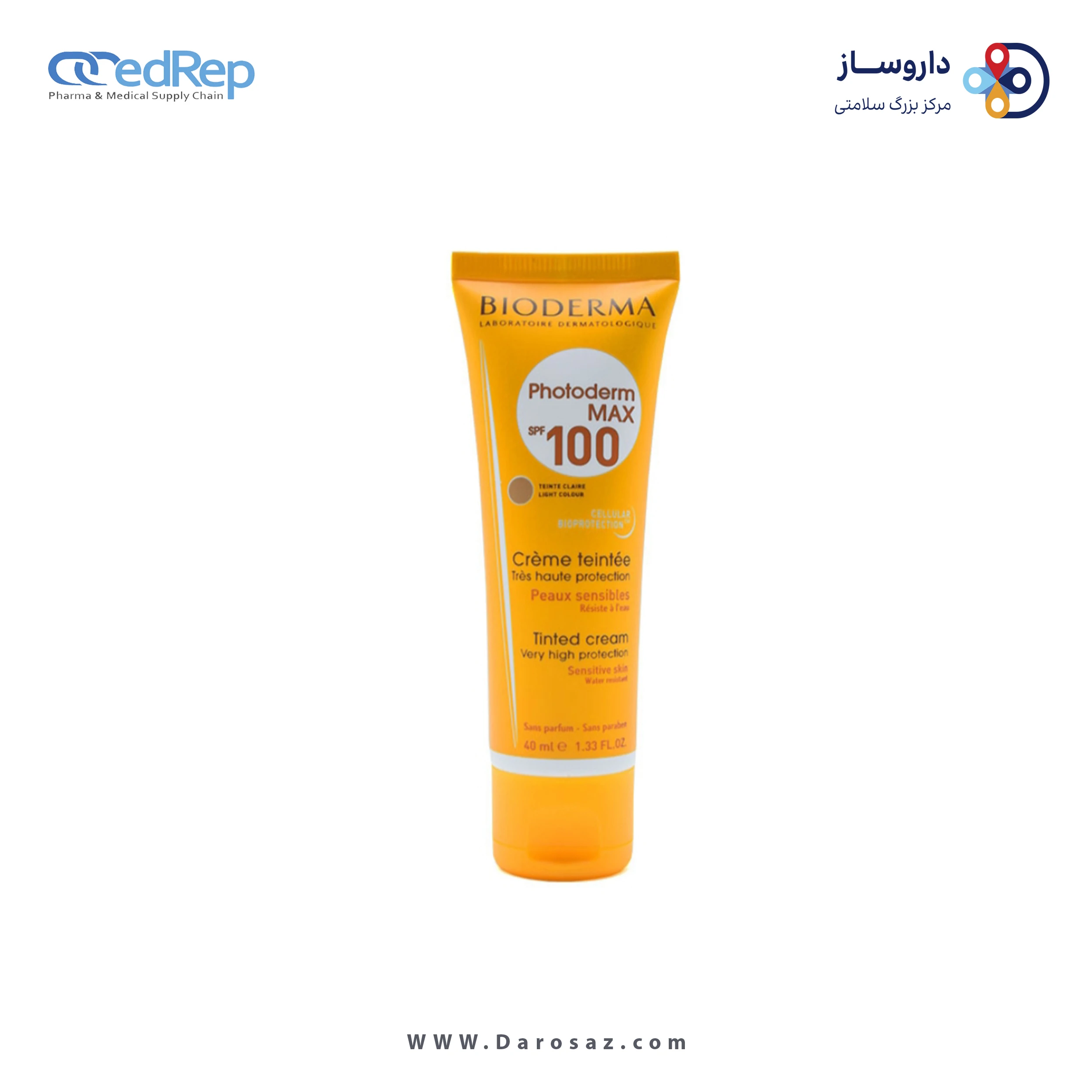 کرم پودر وپایه های آرایشی BIODERMA Photoderm Max SPF100 Tinted Sun Cream 40ml