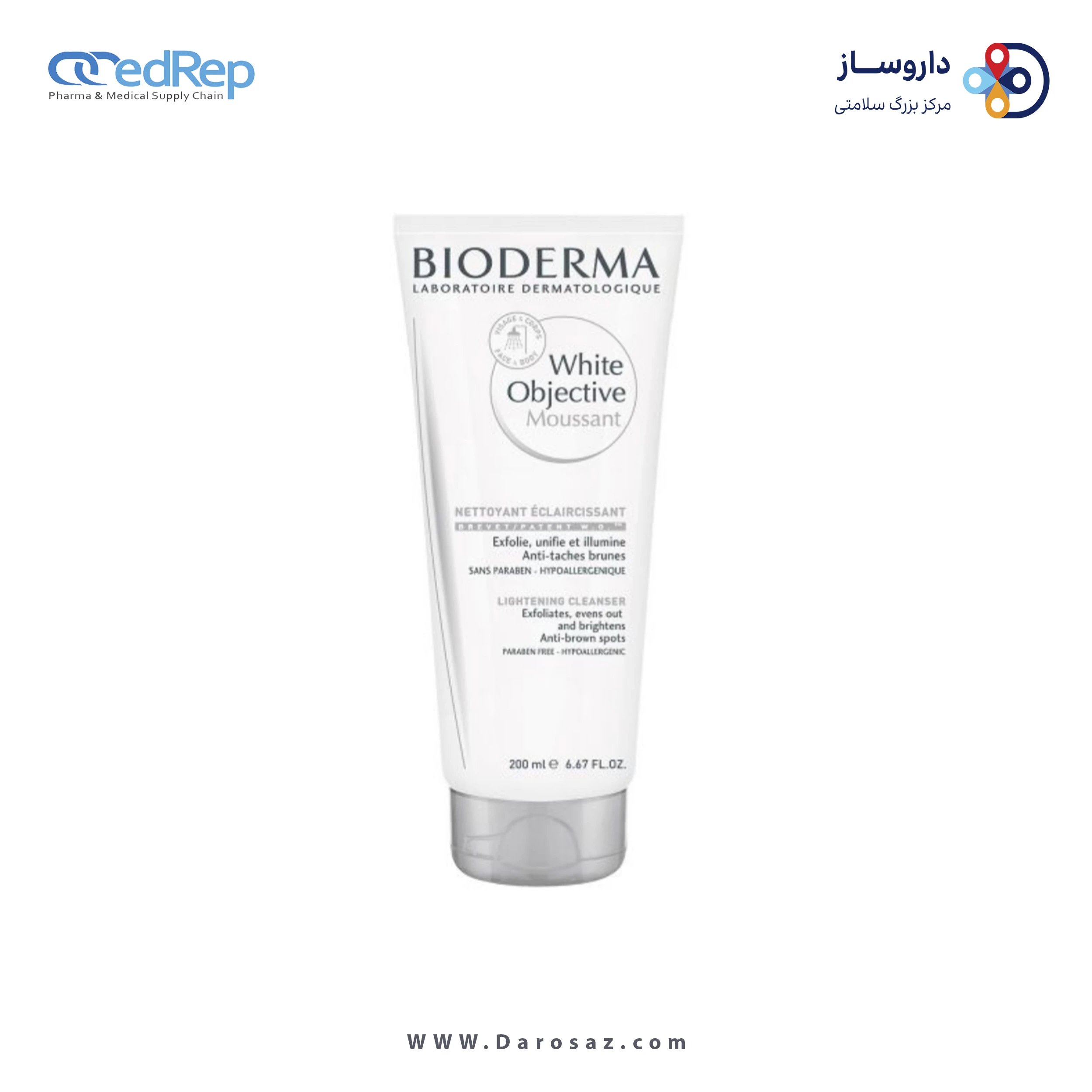 کرمها ، امولسیونها ، لوسیونها ، ژلها و روغنها برای پوست (دست ، صورت ، پا و...)BIODERMA WHITE OBJECTIVE MOUSSANT 200 ML