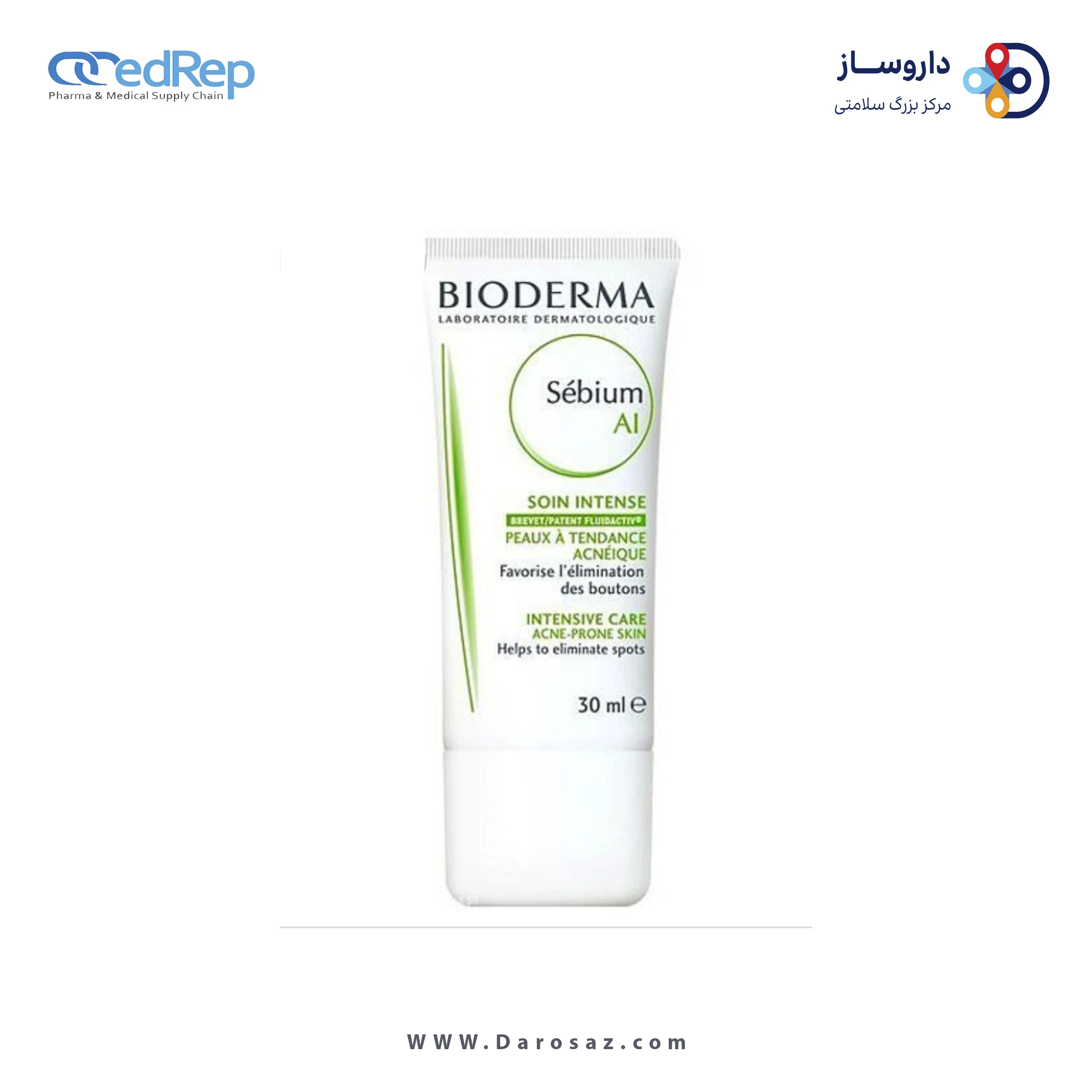 کرمها ، امولسیونها ، لوسیونها ، ژلها و روغنها برای پوست (دست ، صورت ، پا و...)BIODERMA Sebium AI (Intensive Care Acne – Prone Skin) Ten Dance (Sebium AI Soin Inense Peaux A Acneique)