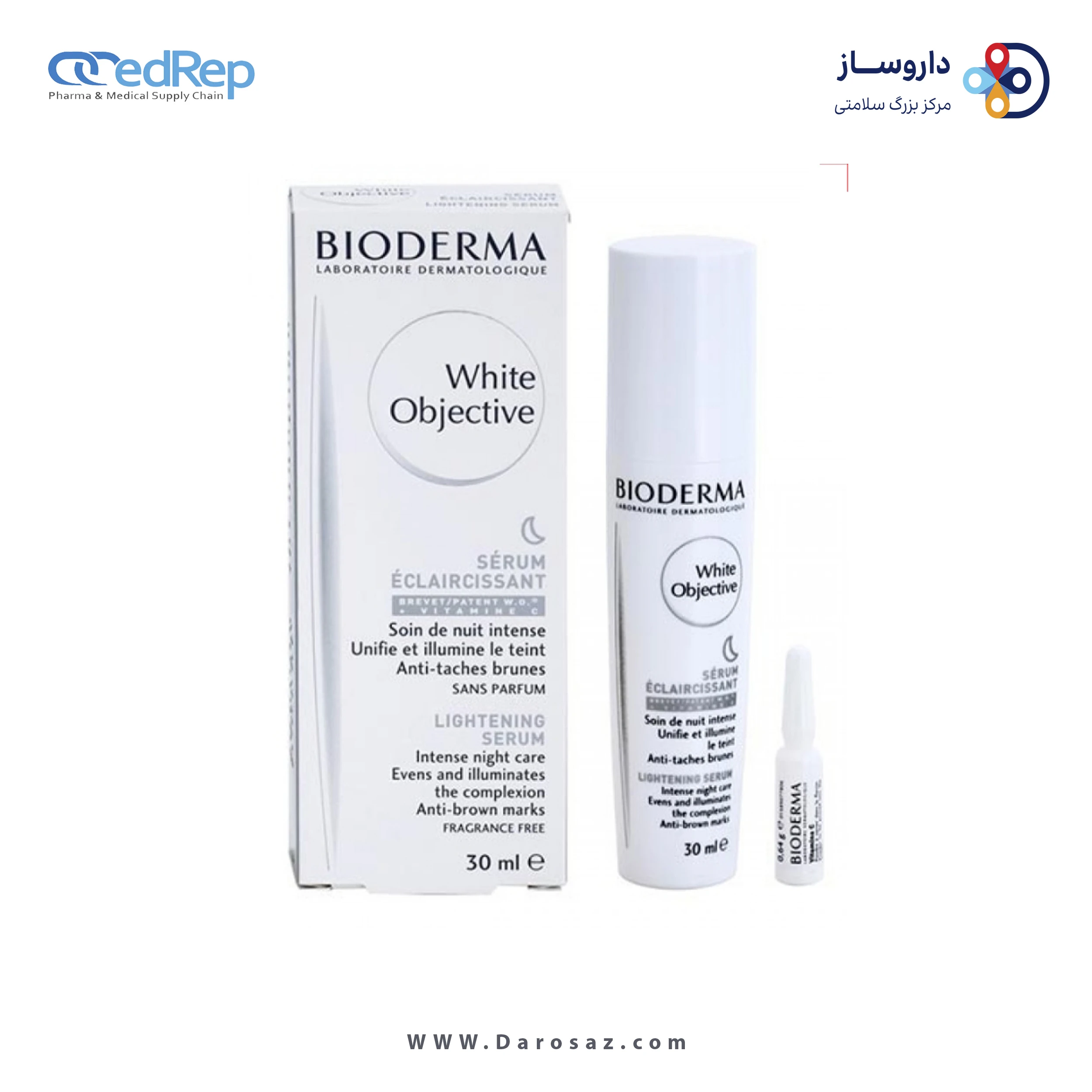 فراورده های سفید کننده پوست BIODERMA White Objective Lightening Serum (White Objective Serum Éclair Cissant)