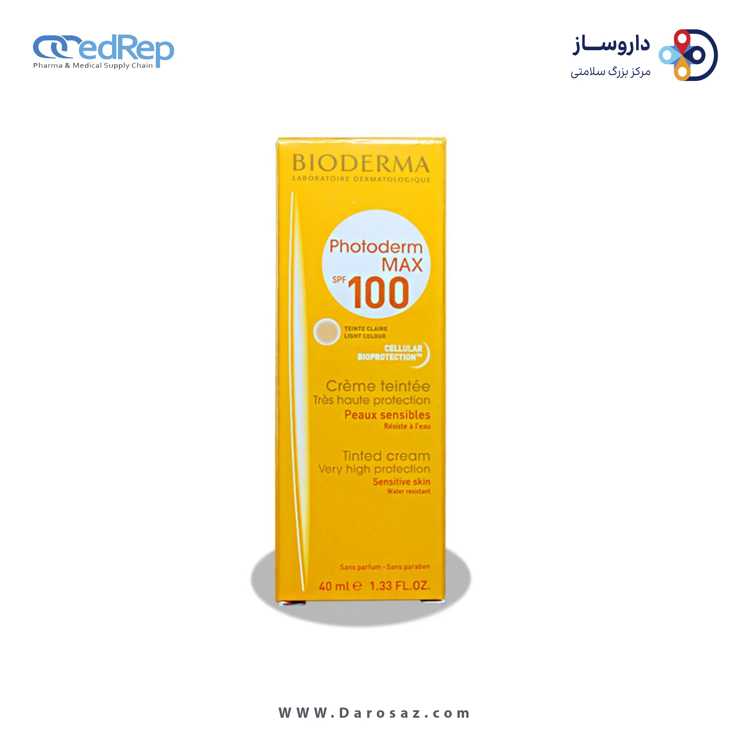 فراورده های برای حمام آفتاب BIODERMA Photoderm Max SPF100 Tinted Sun Cream Light Colour