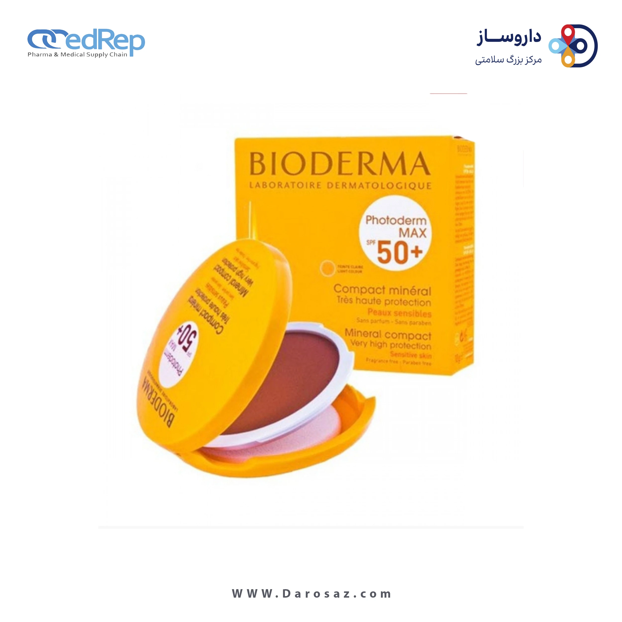 فراورده های برای حمام آفتاب BIODERMA Photoderm Max SPF 50+ Mineral Solar Compact Teinte Doree