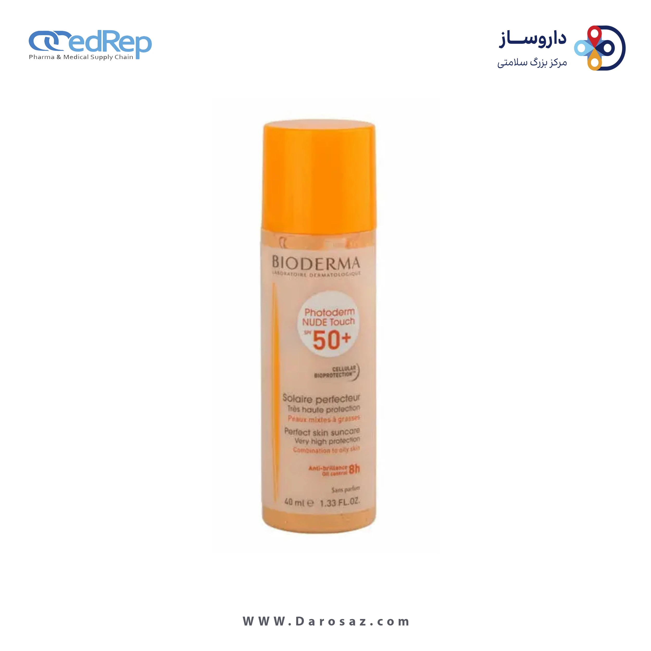 فراورده های برای حمام آفتاب BIODERMA PHOTODERM NUDE TOUCH SPF50+ NATURAL COLOR 40ml