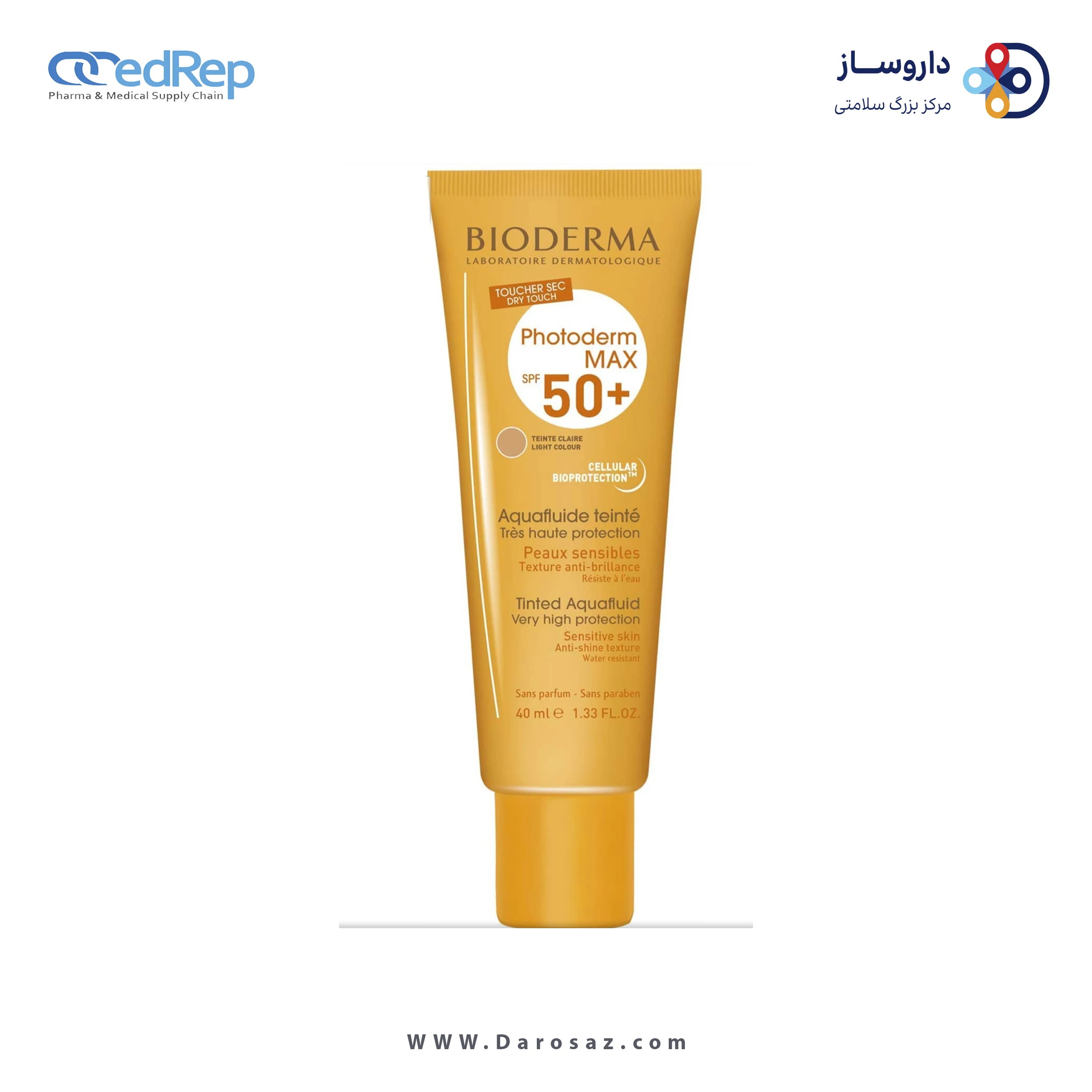 فراورده های برای حمام آفتاب BIODERMA PHOTODERM MAX AQUAFLUIDE SPF50+ (LIGHT COLOR)