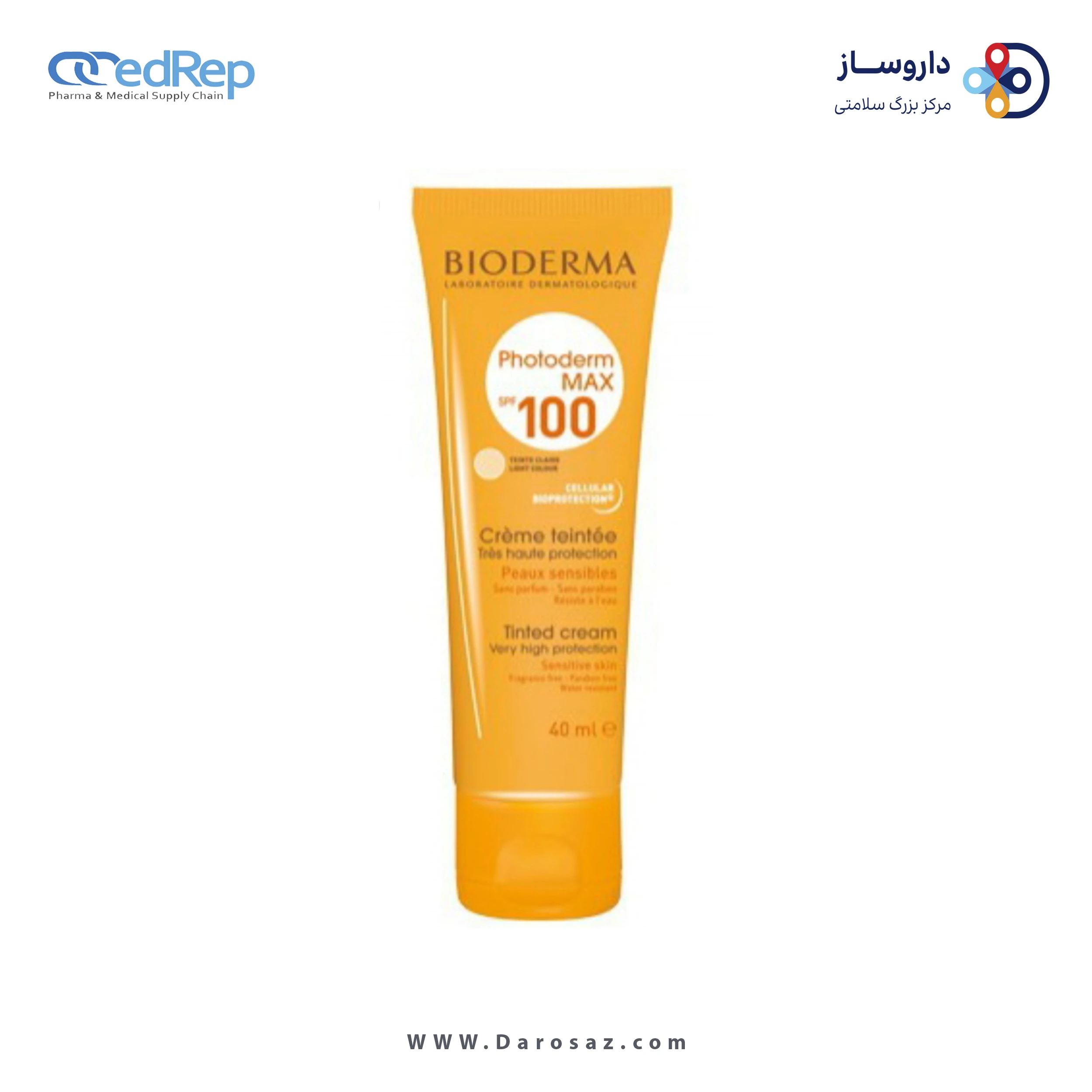 فراورده های برای حمام آفتاب BIODERMA Photoderm Max SPF100 Tinted Sun Cream Light Colour 40ml