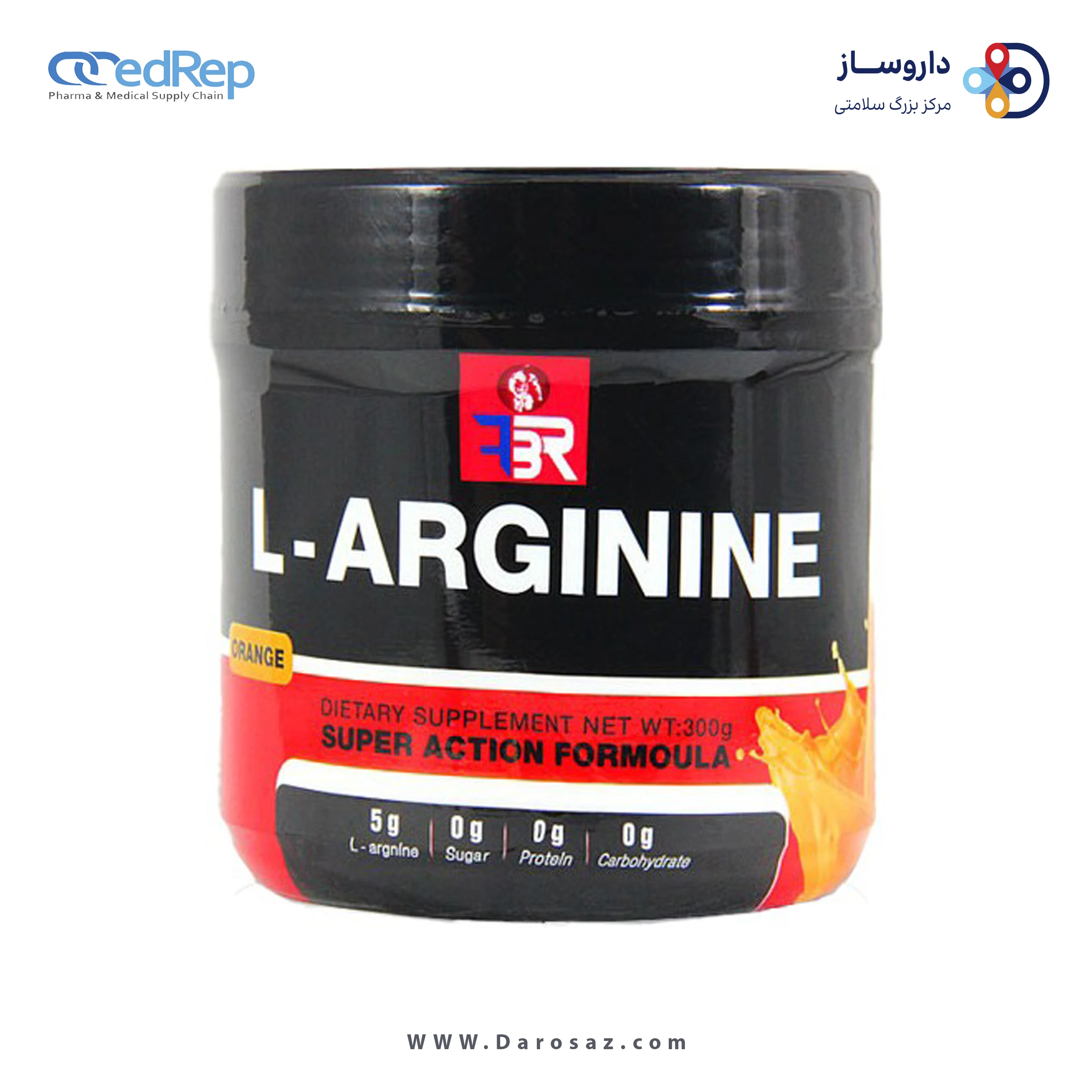 اِل-آرژنین 300 گرم طعم پرتقال پودر