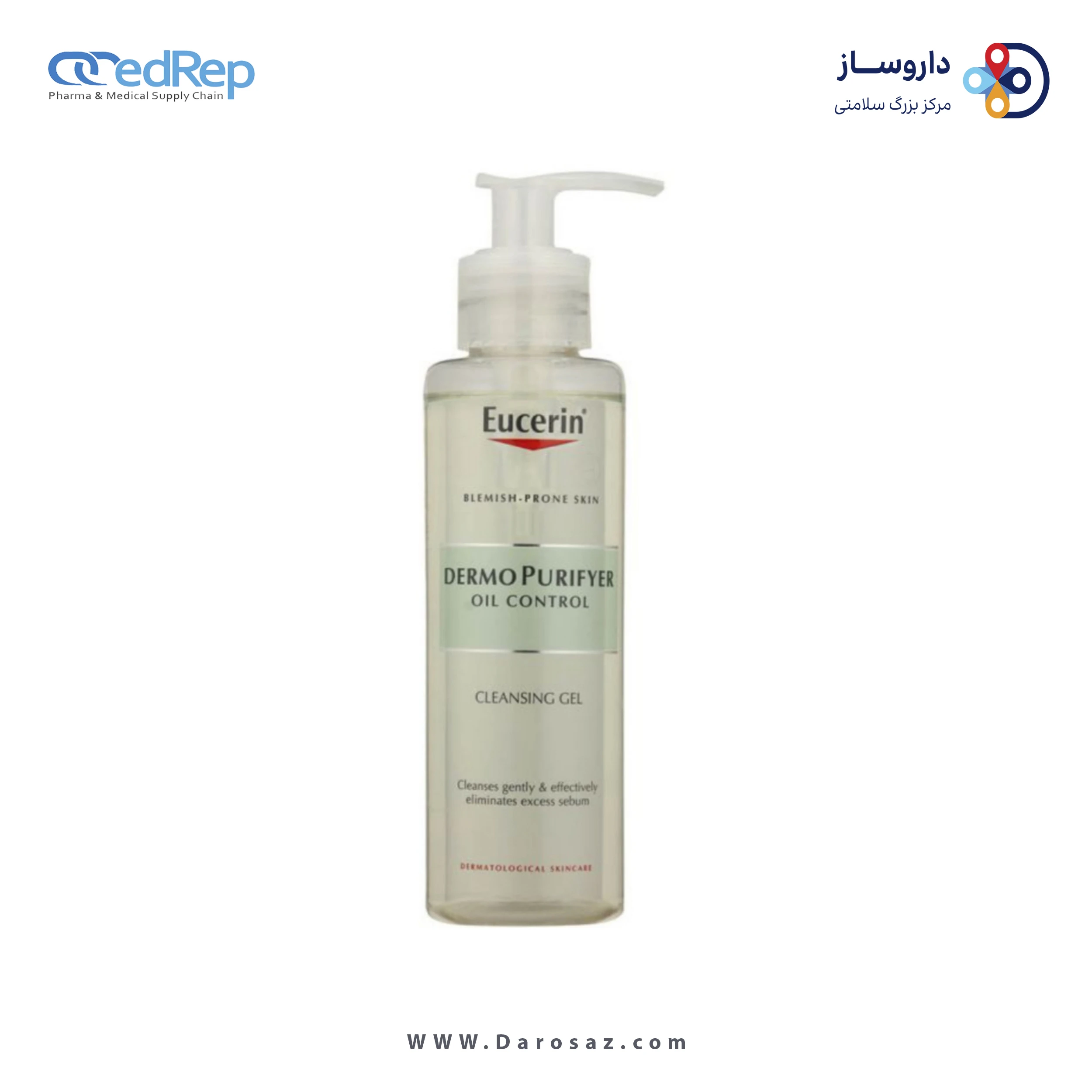 فراورده های پاک کننده آرایش از چشمها وصورت EUCERIN DERMOPURIFYER OIL CONTROL CLEANSING GEL