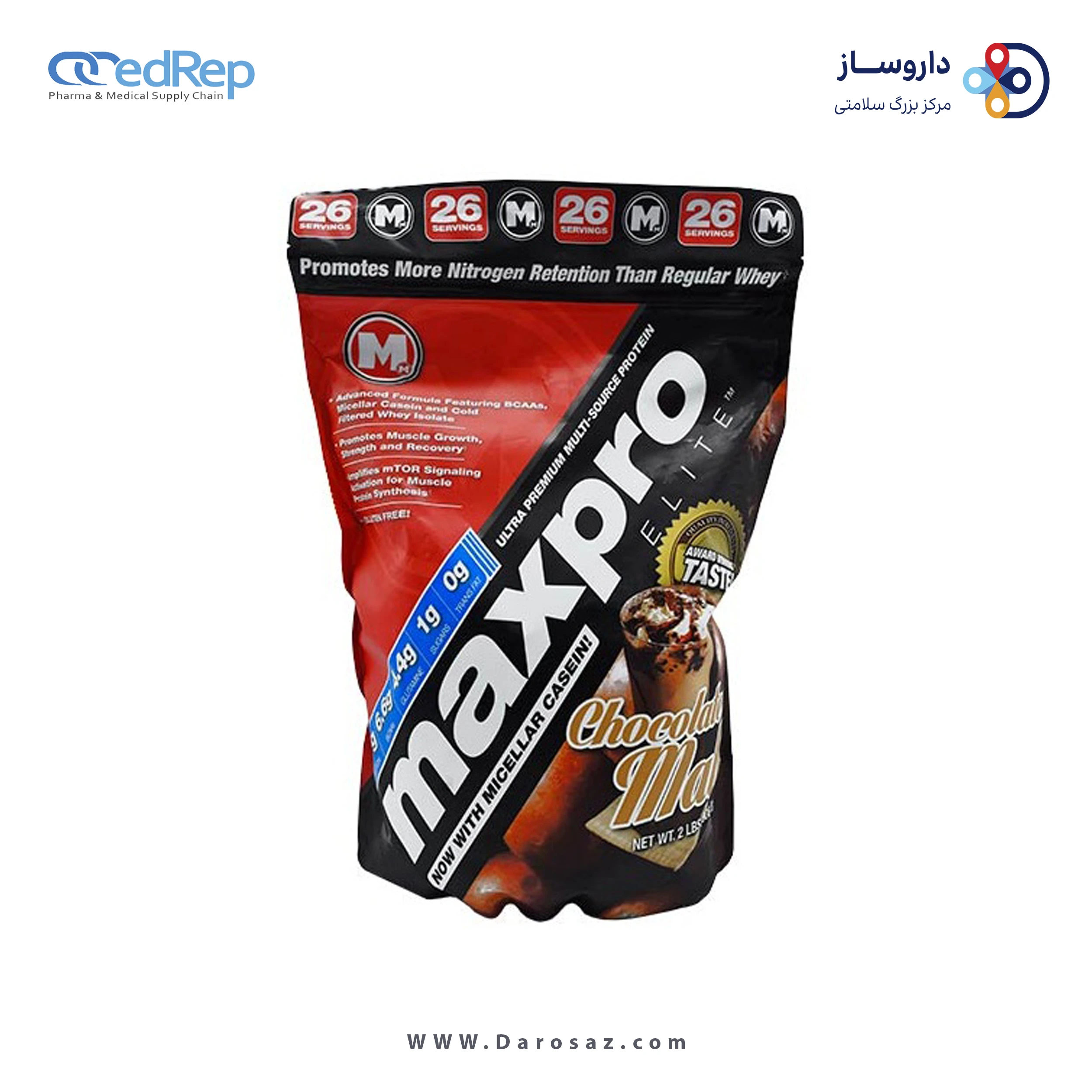 مکس پرو اِلیت 908 گرم طعم شکلات مالت پودر