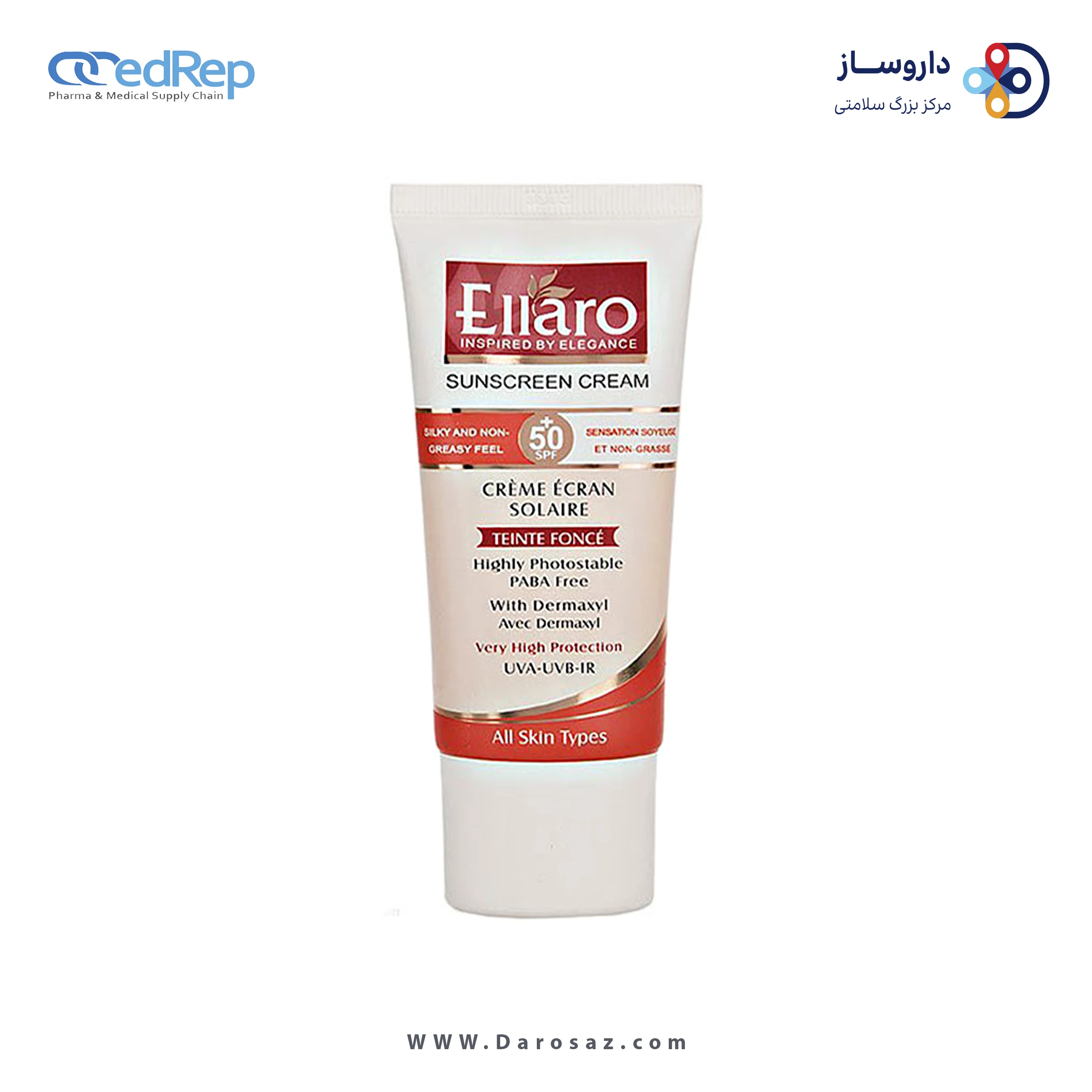 کرم ضد آفتاب انواع پوست +SPF 50 بدون رنگ