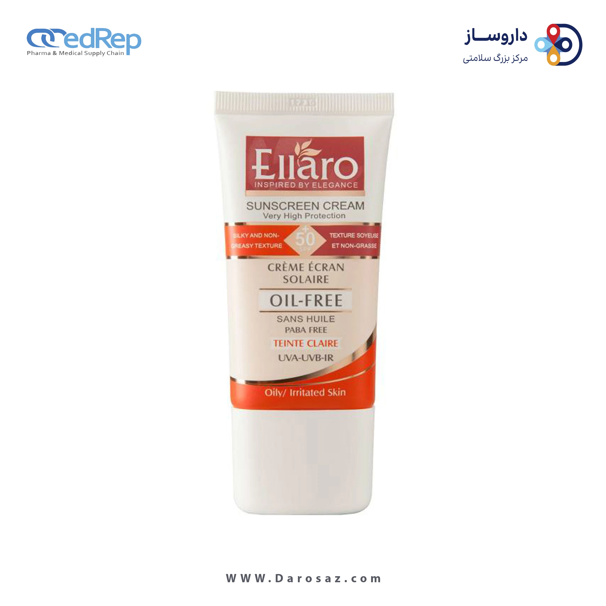 کرم ضد آفتاب فاقد چربی +SPF 50 بژ روشن