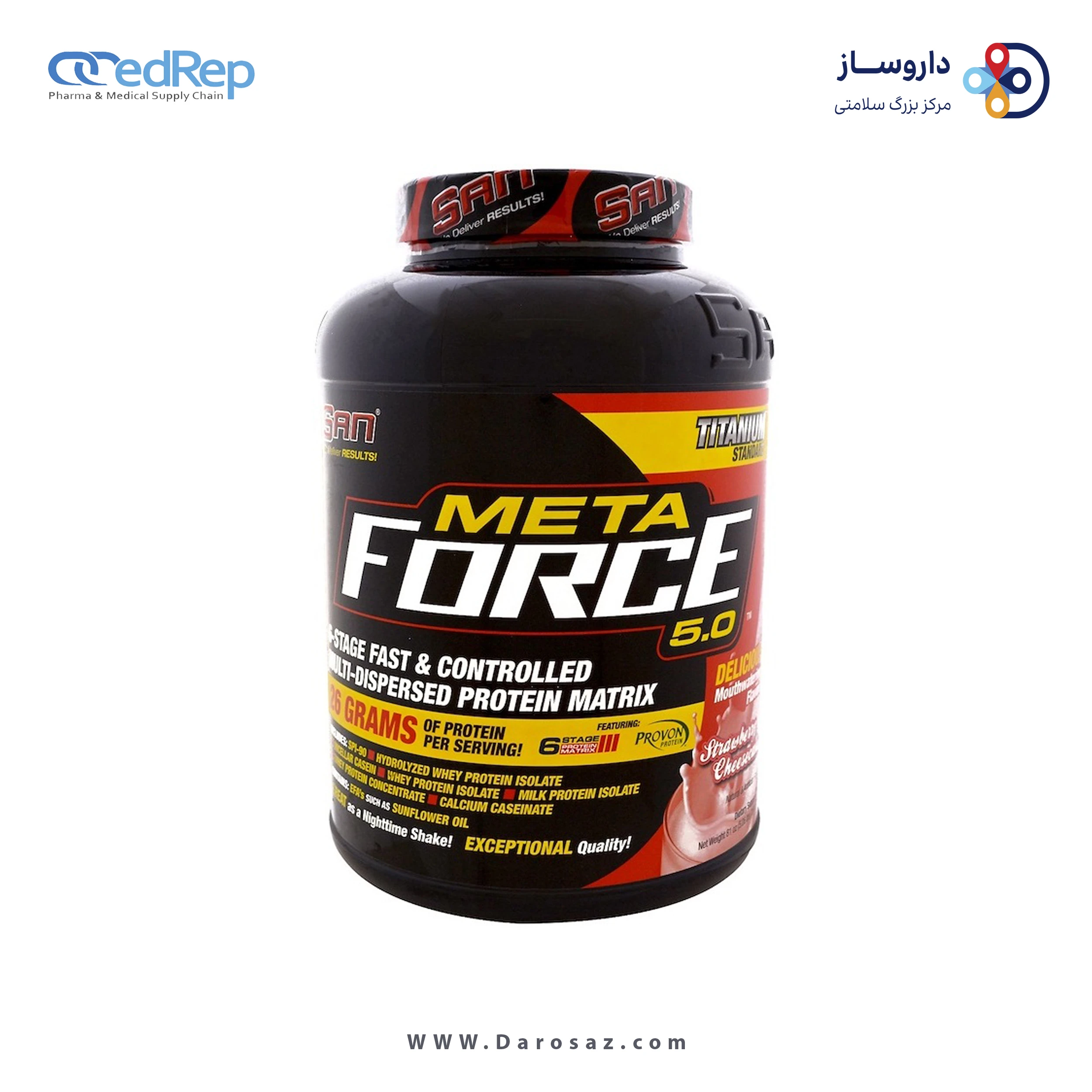 متافورس ۲۲۹5 گرم طعم چیز کیک توت فرنگی پودر