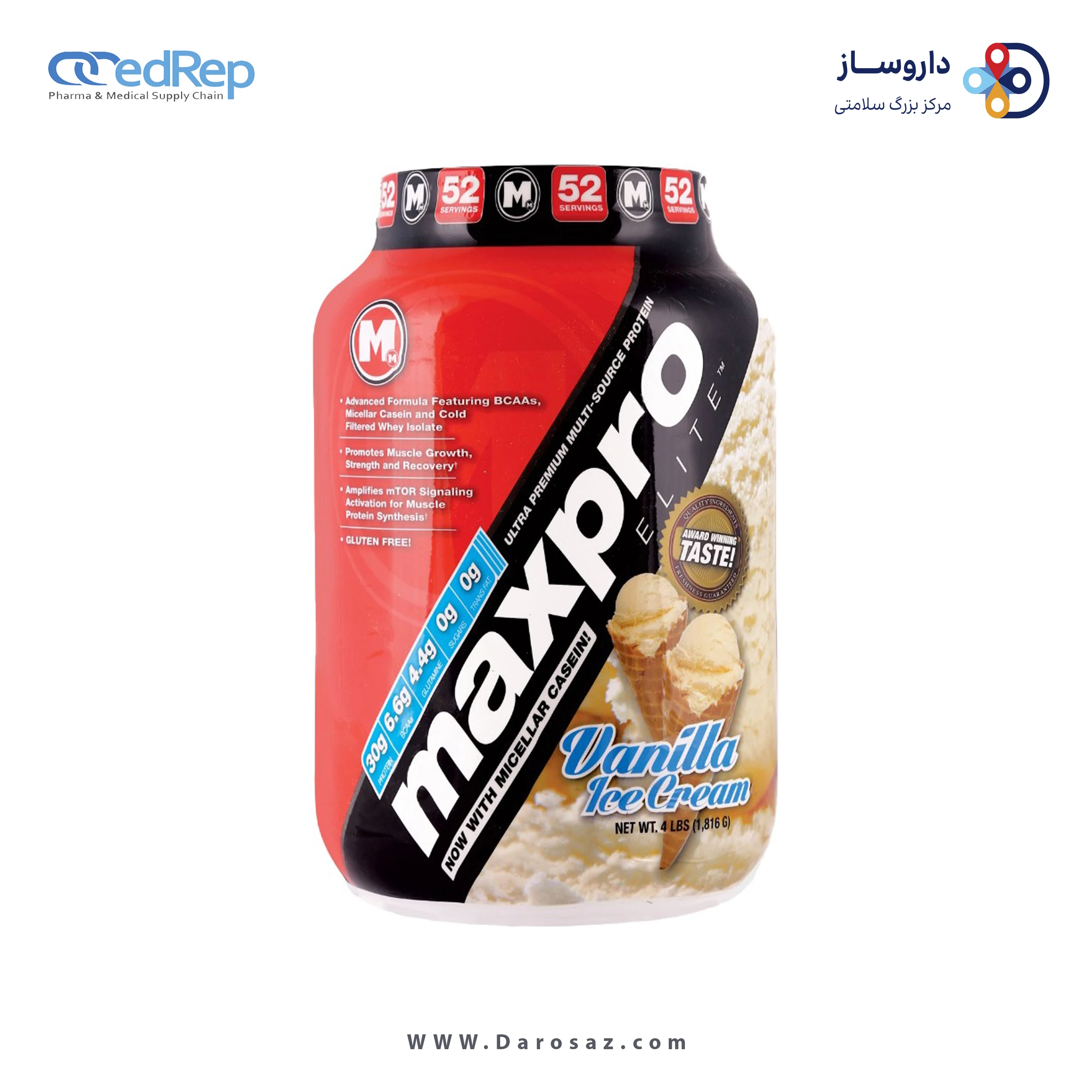 مکس پرو اِلیت 1816 گرم طعم بستنی وانیل پودر