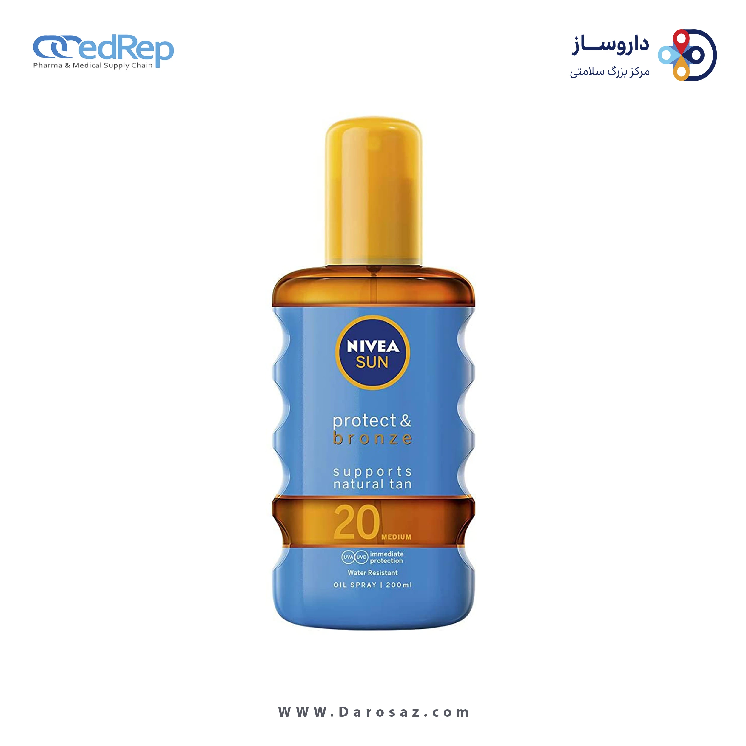 روغن محافظ پوست در برابر آفتاب به شکل اسپری با SPF20, 200ml