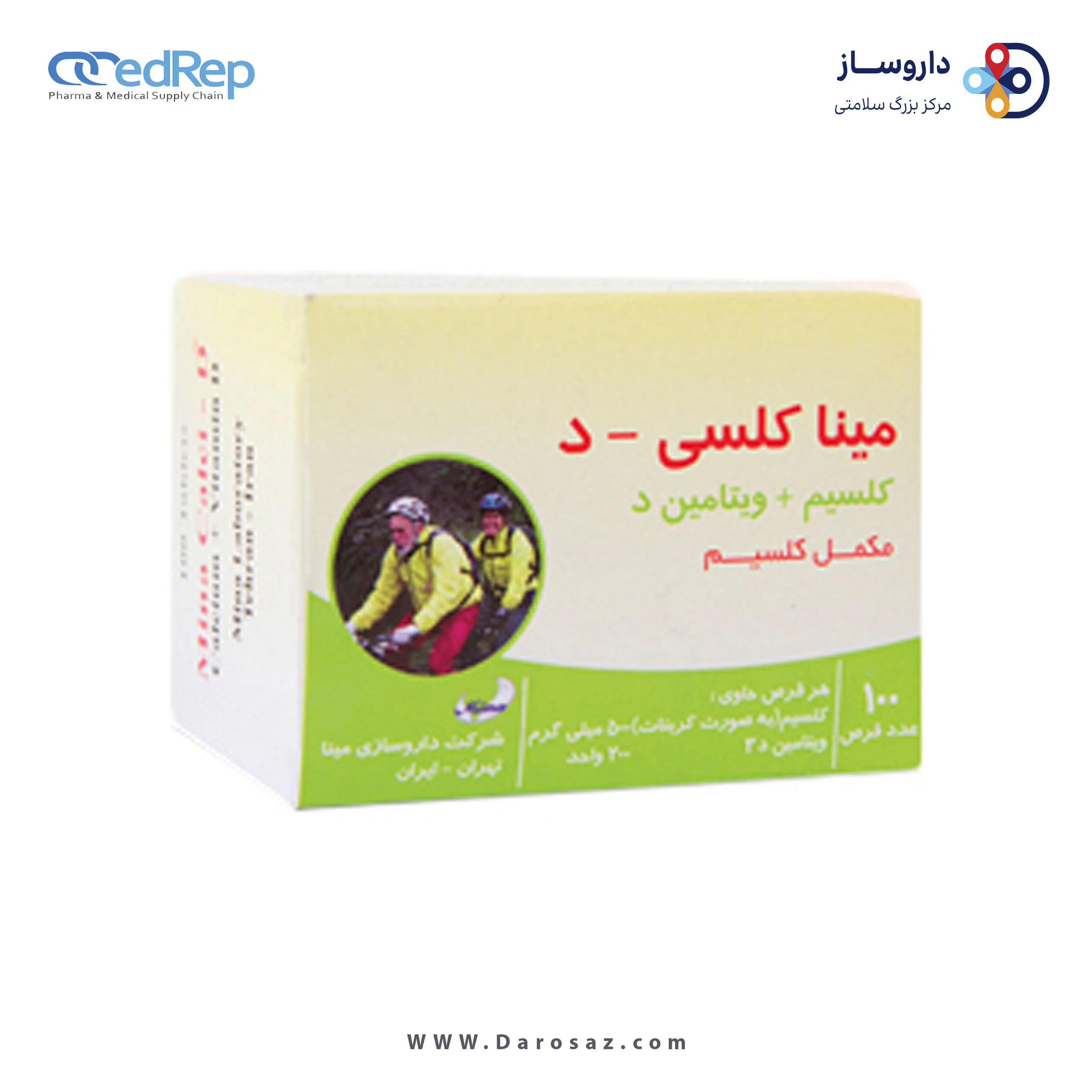 مینا کلسی-د 200 واحد 500 میلی گرم کلسیم + ویتامین د قرص