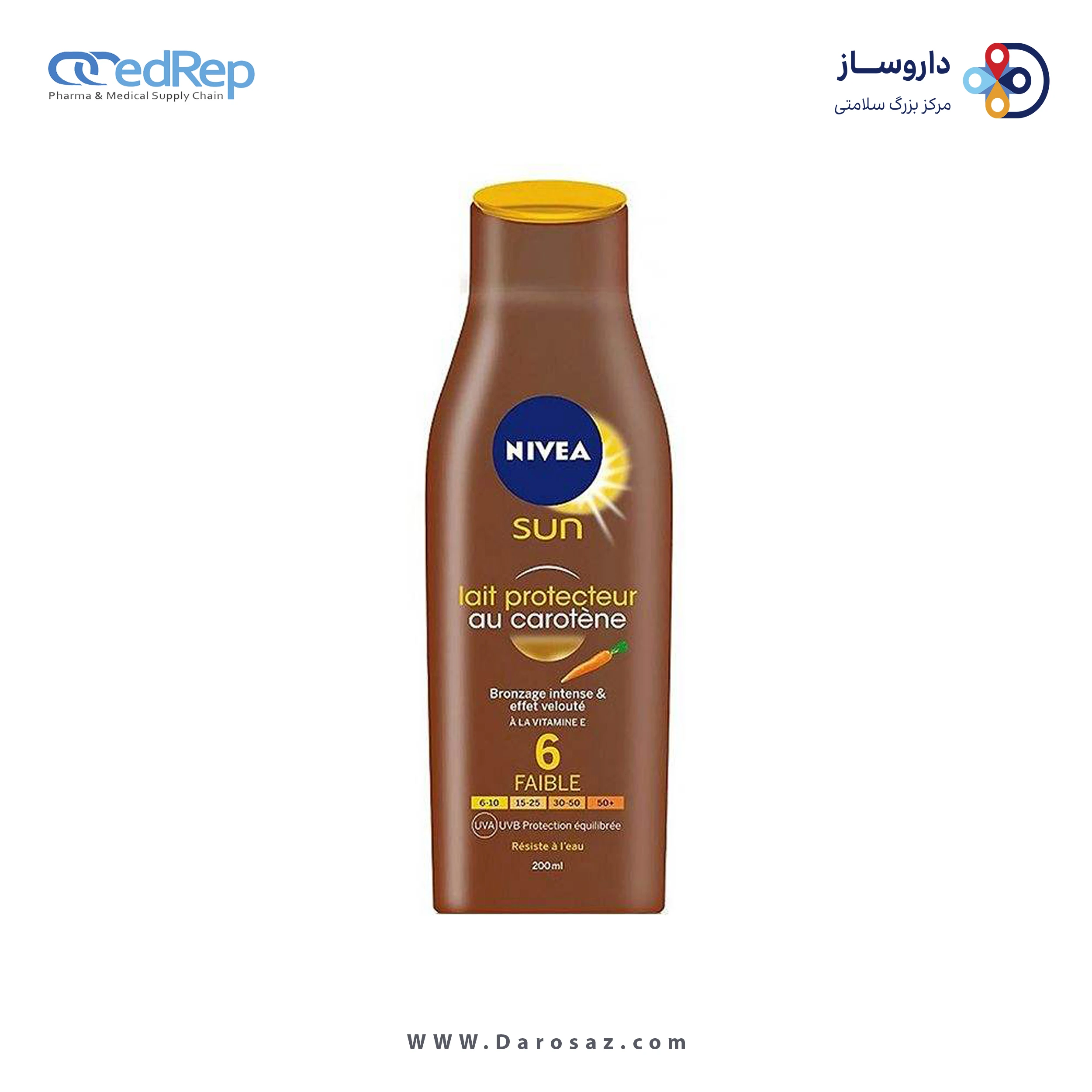 لوسیون آفتاب نیوآ مدل Sun Protector Milk Carotene Spf6