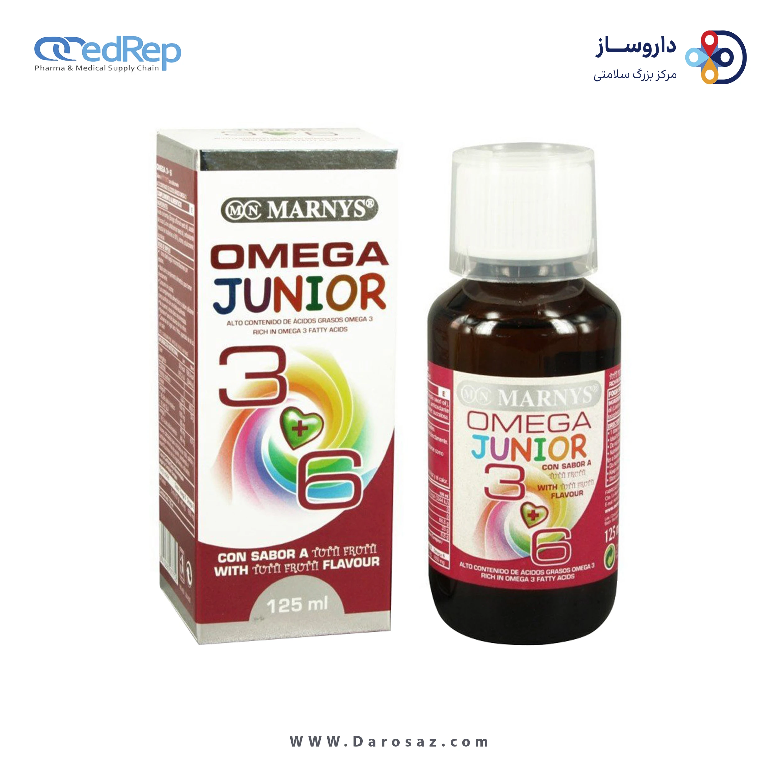 اُمگا جونیور 3 + 6  125 میلی لیتر شربت