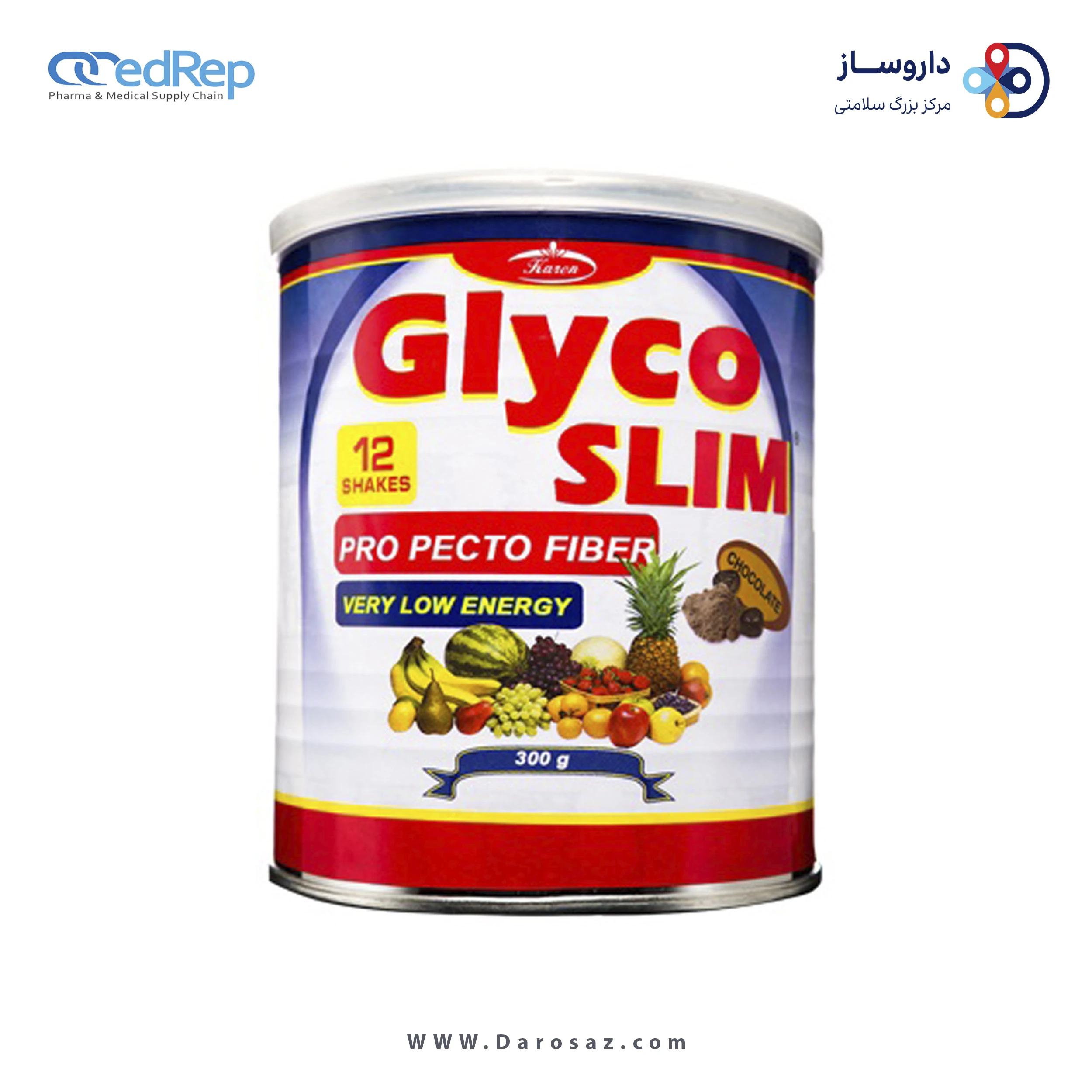 گلایکو اِسلیم 300 گرم طعم توت فرنگی پودر