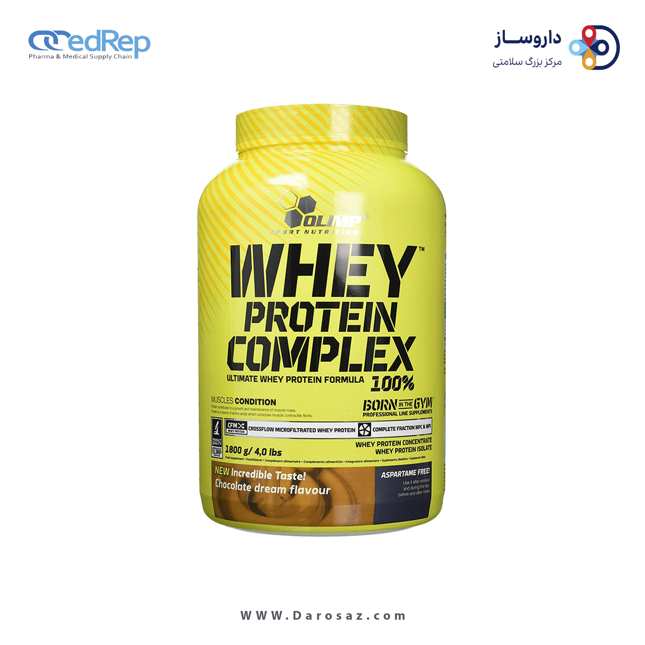 وی پروتئین کمپلکس 100% 1800 گرم طعم شکلات پودر