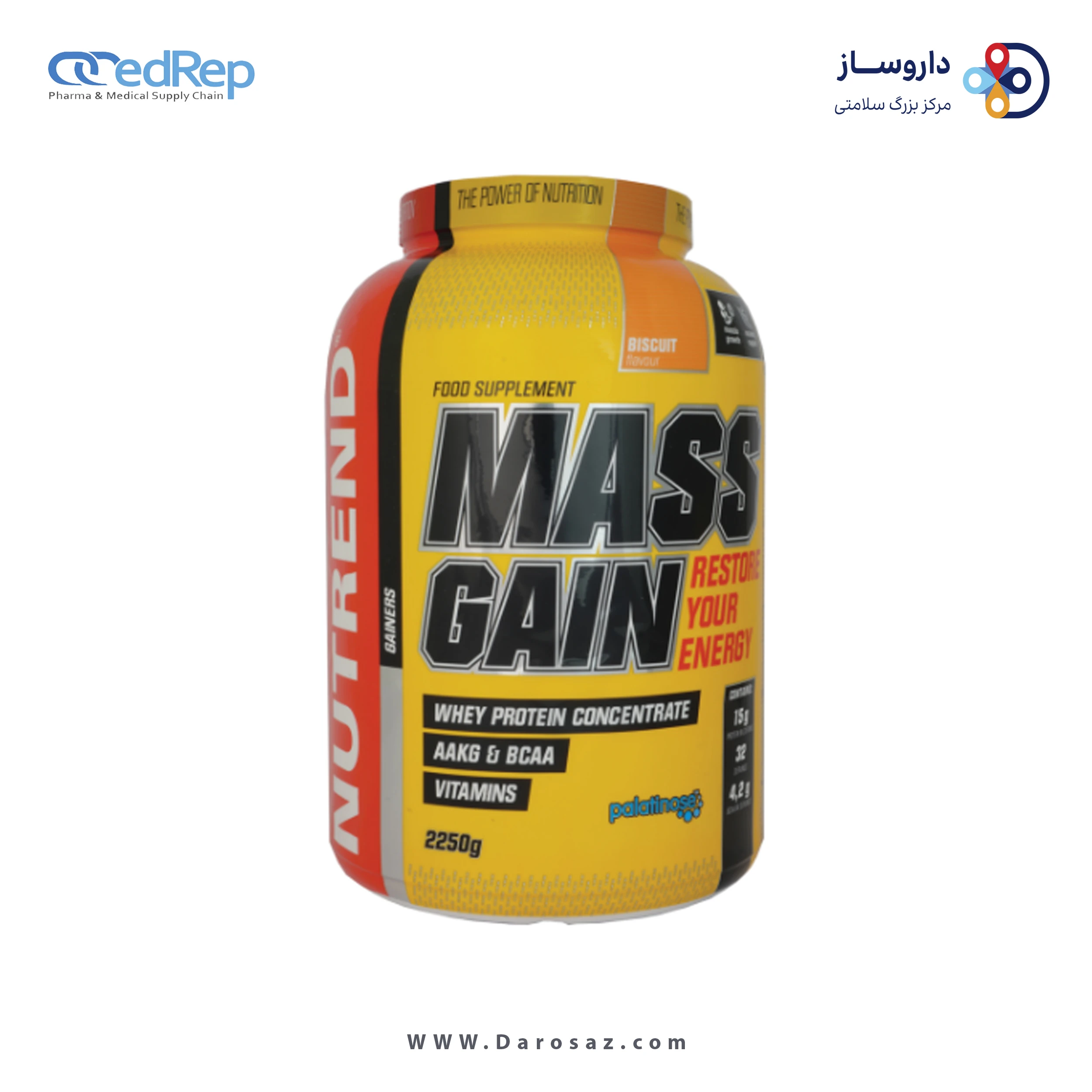 مس گین 2250 گرم طعم وانیل پودر