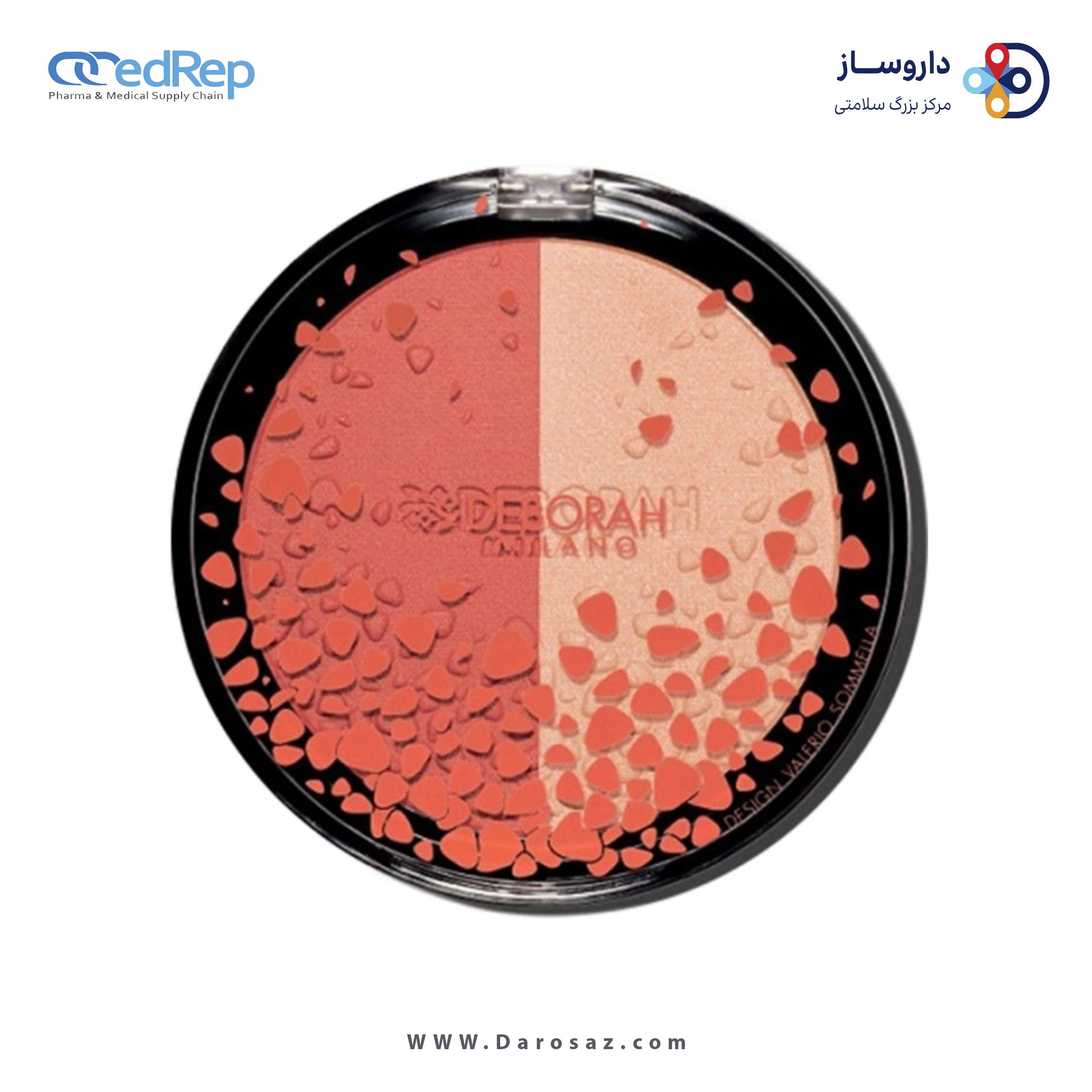 پالت رژ گونه و هایلایتر پودری دبورا شماره 02