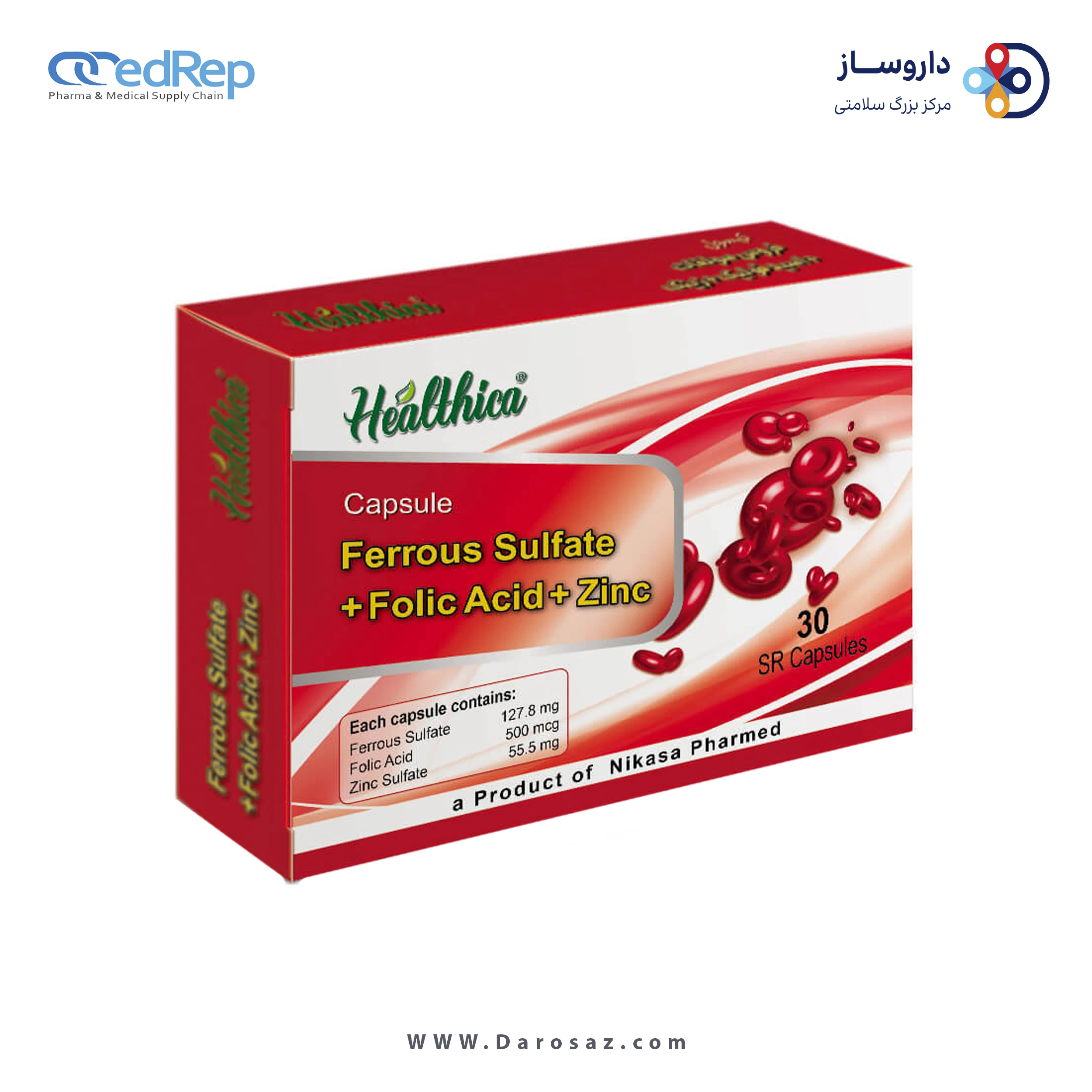 فروس سولفات + اسید فولیک + زینک کپسول